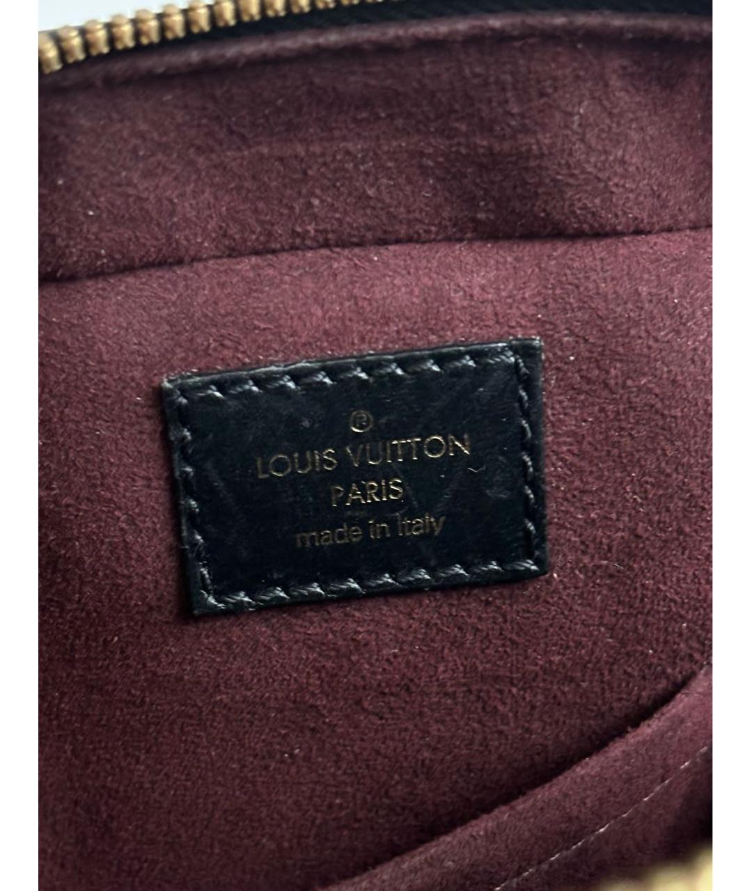 LOUIS VUITTON Черная кожаная сумка с короткими ручками, фото 4