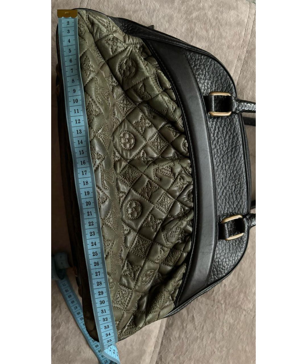 LOUIS VUITTON Черная кожаная сумка с короткими ручками, фото 7