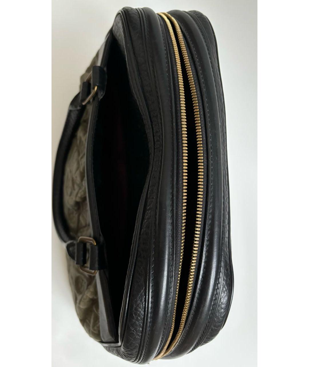 LOUIS VUITTON Черная кожаная сумка с короткими ручками, фото 6