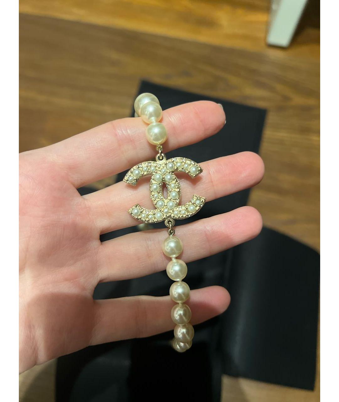 CHANEL Белое колье из желтого золота, фото 2