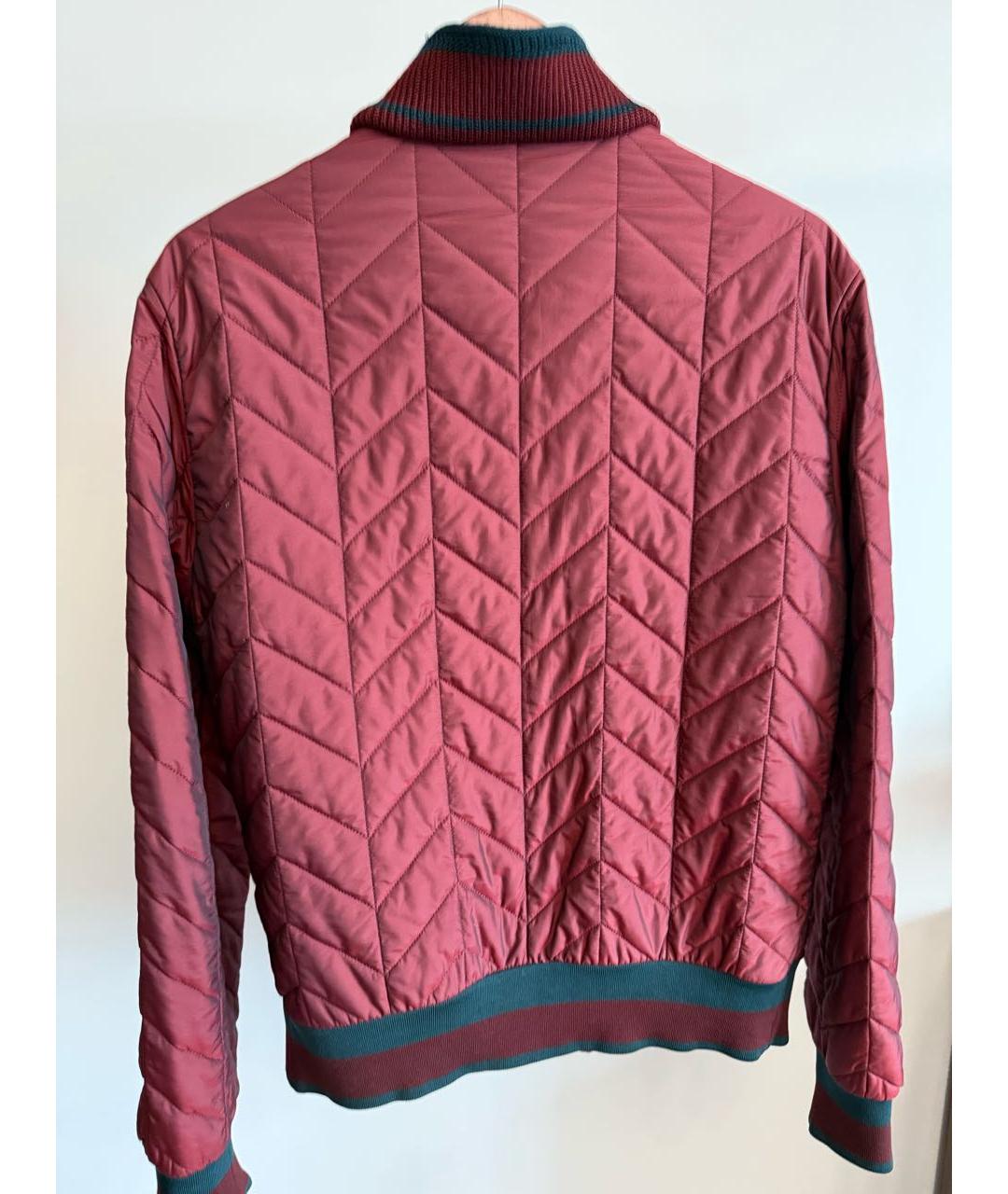 DOLCE&GABBANA Бордовая полиамидовая куртка, фото 2