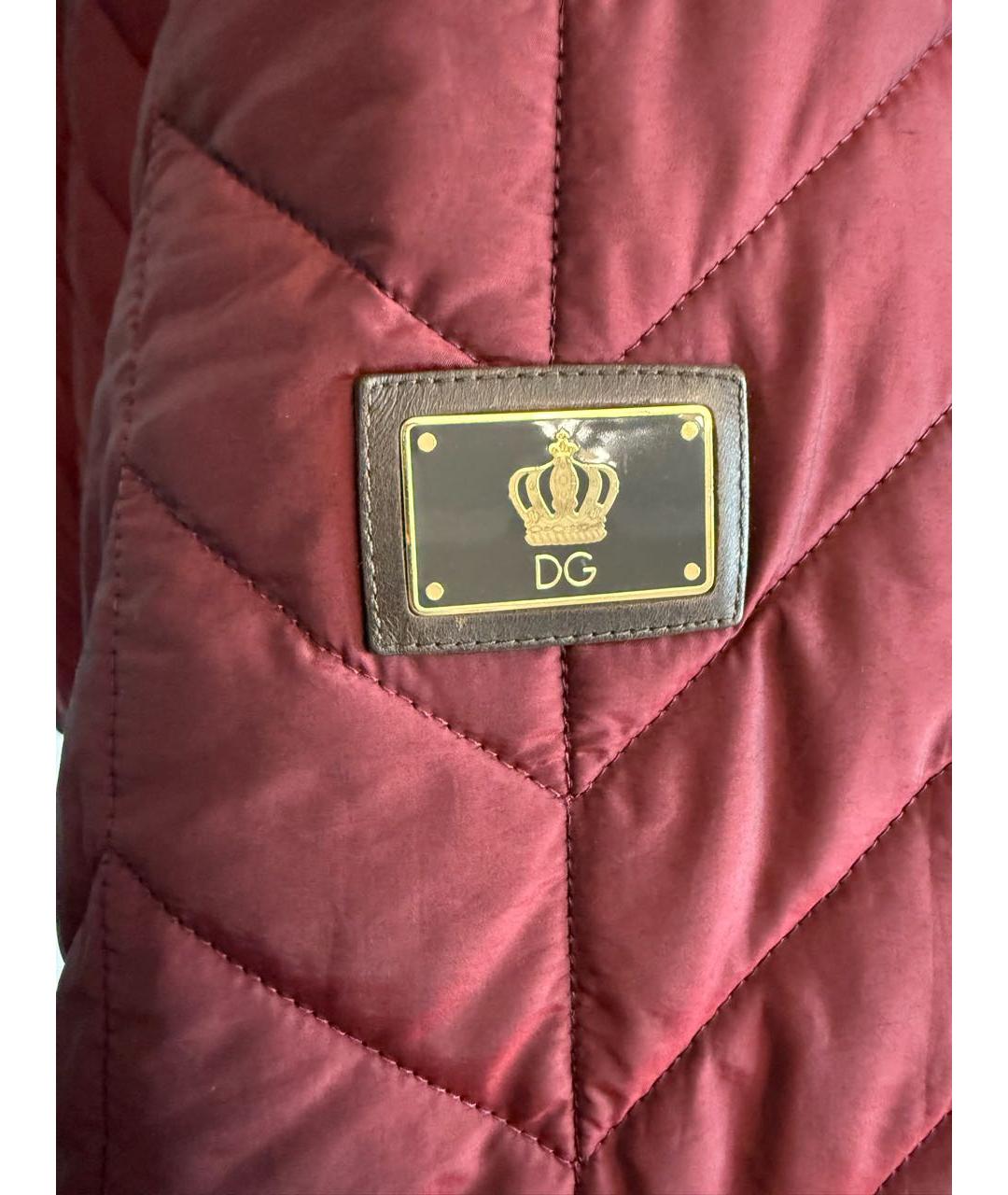 DOLCE&GABBANA Бордовая полиамидовая куртка, фото 3