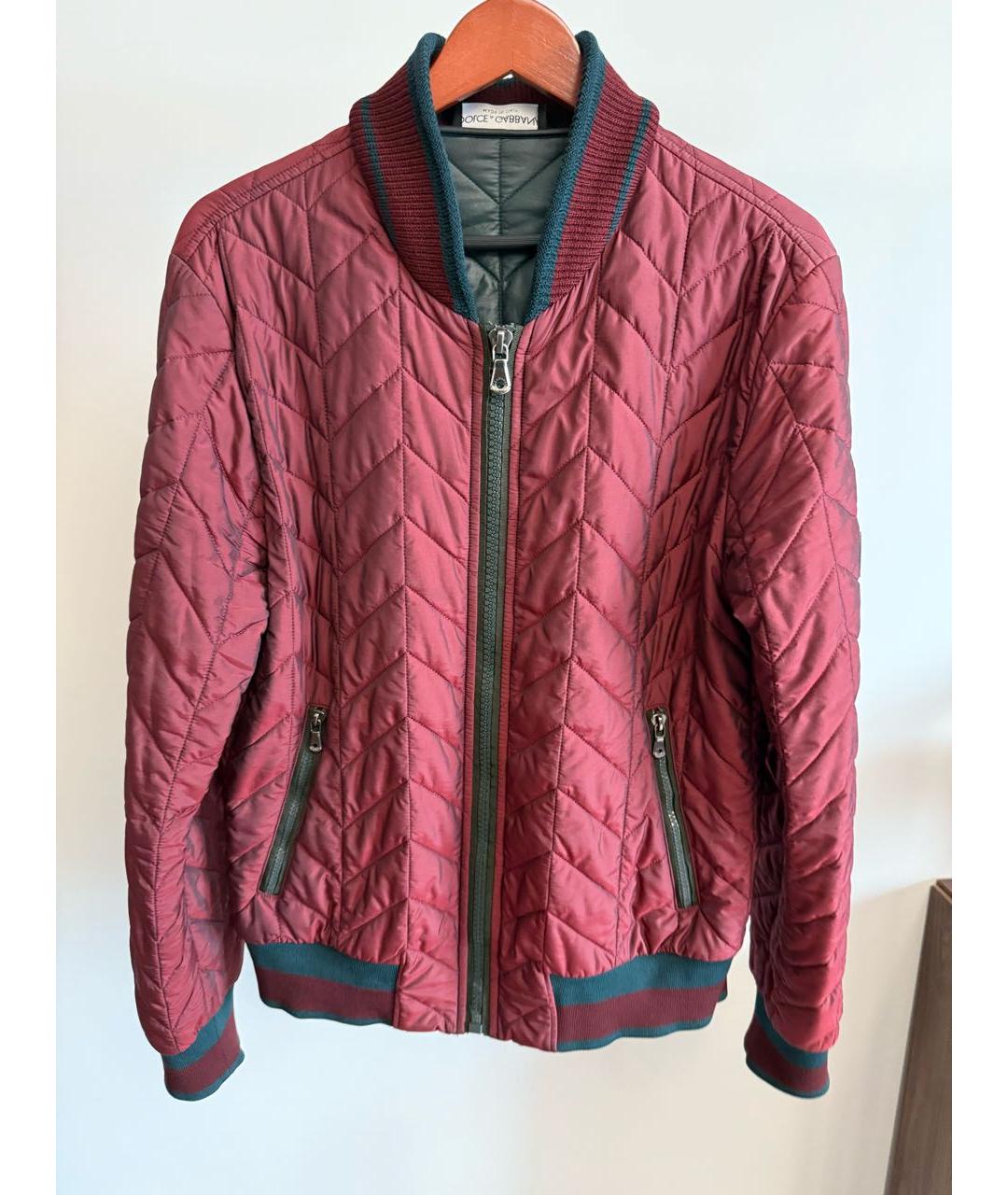 DOLCE&GABBANA Бордовая полиамидовая куртка, фото 8