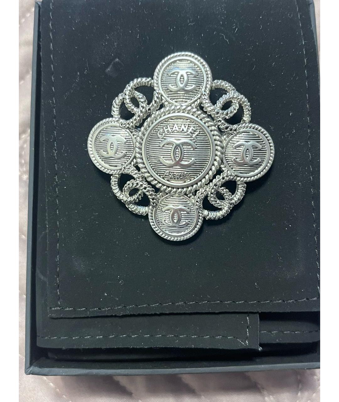 CHANEL Серебряная металлическая булавка / брошь, фото 5