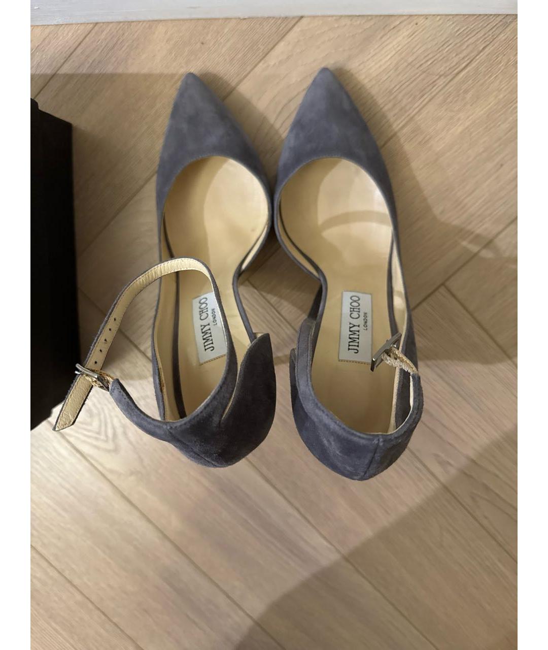 JIMMY CHOO Серые замшевые туфли, фото 4