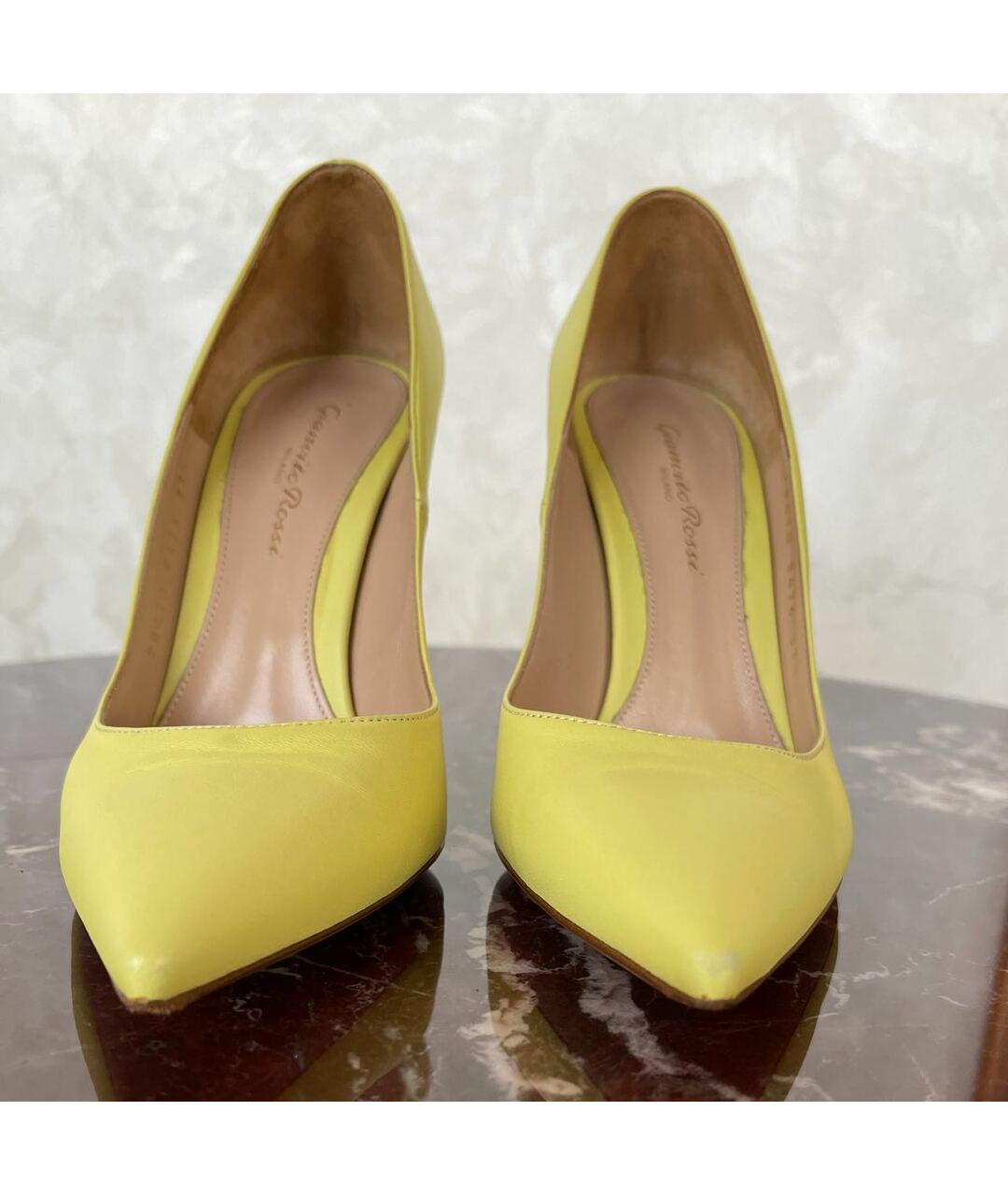 GIANVITO ROSSI Желтые кожаные туфли, фото 6