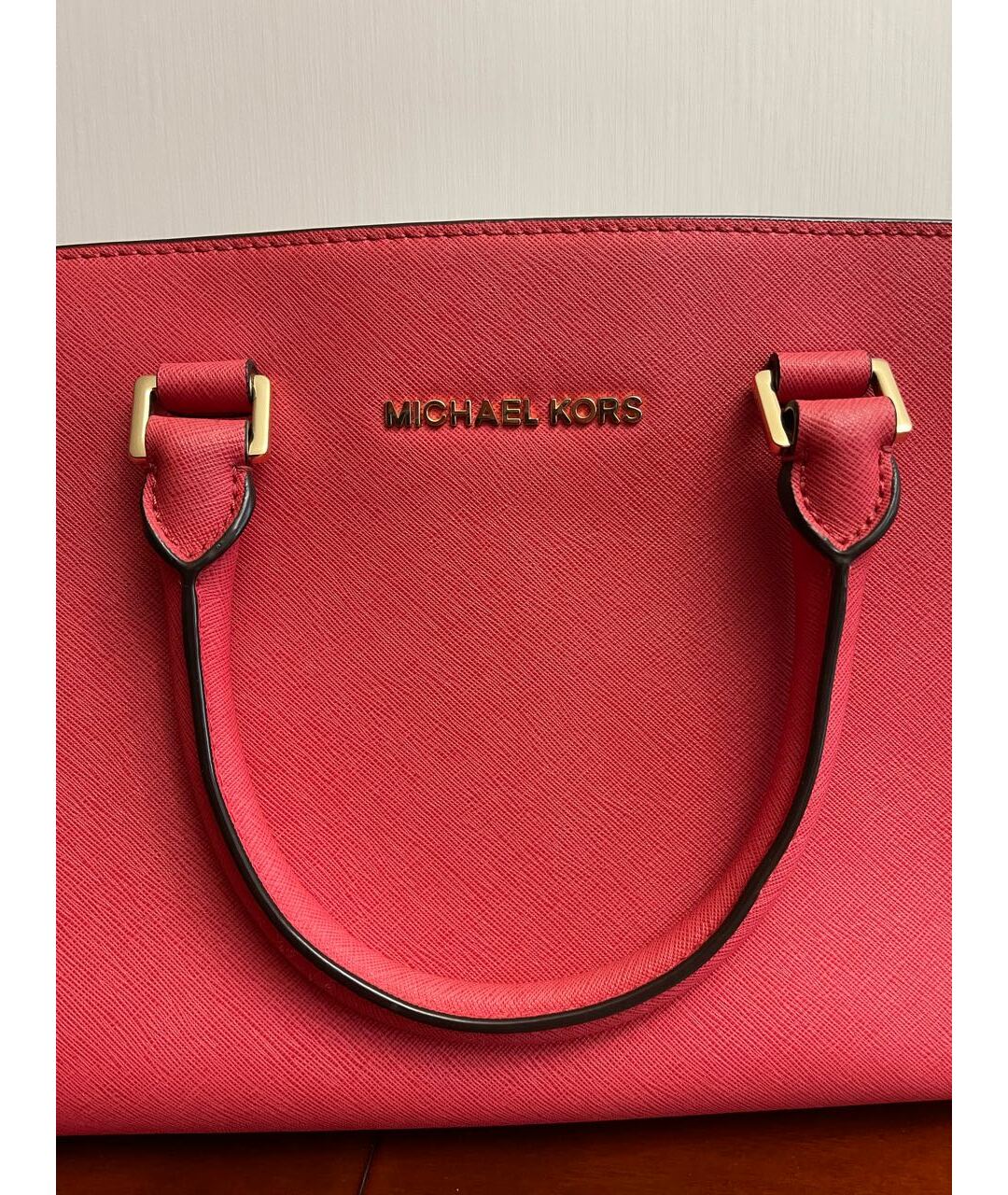 MICHAEL KORS Коралловая кожаная сумка тоут, фото 5