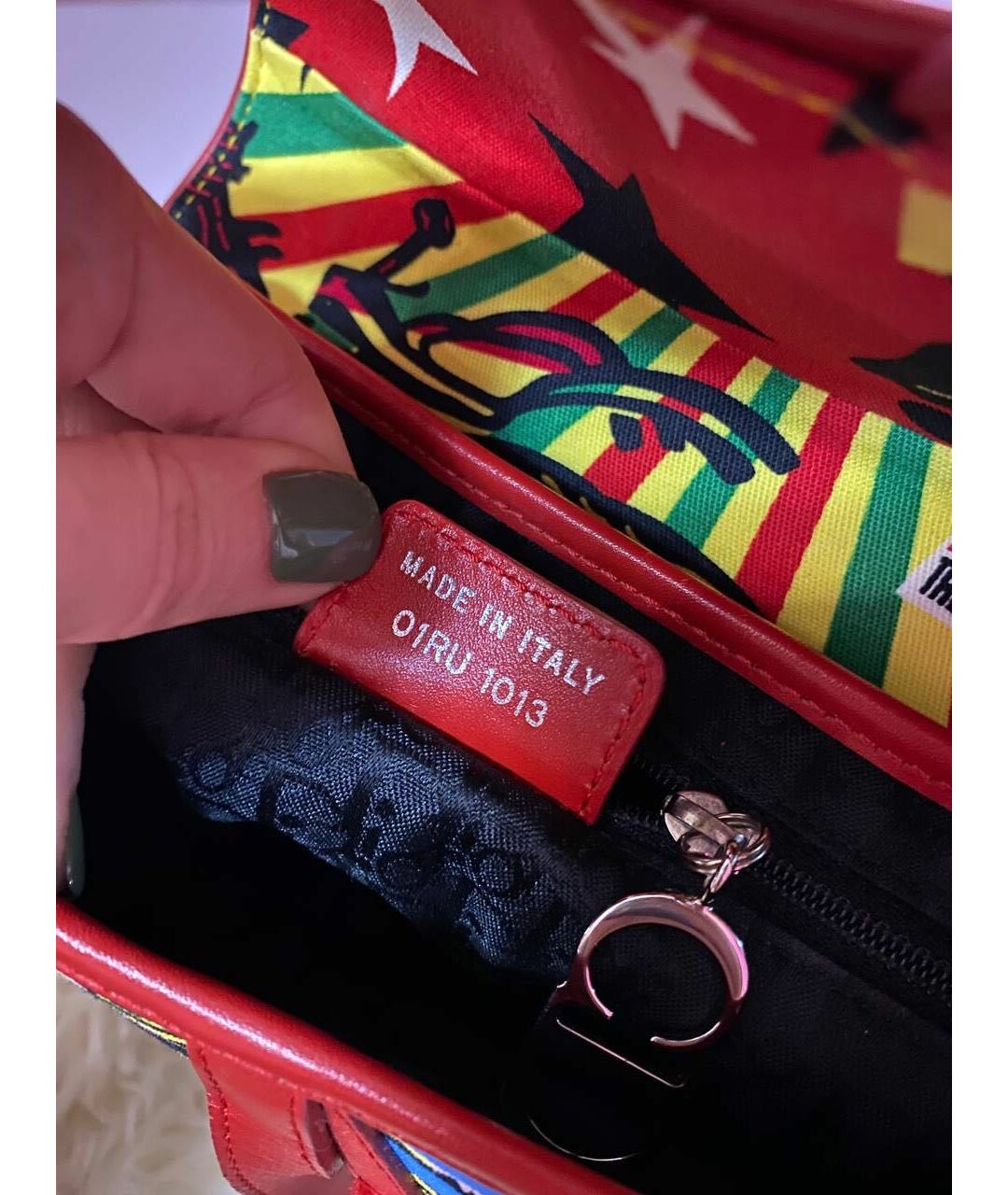 CHRISTIAN DIOR VINTAGE Красная тканевая сумка тоут, фото 4