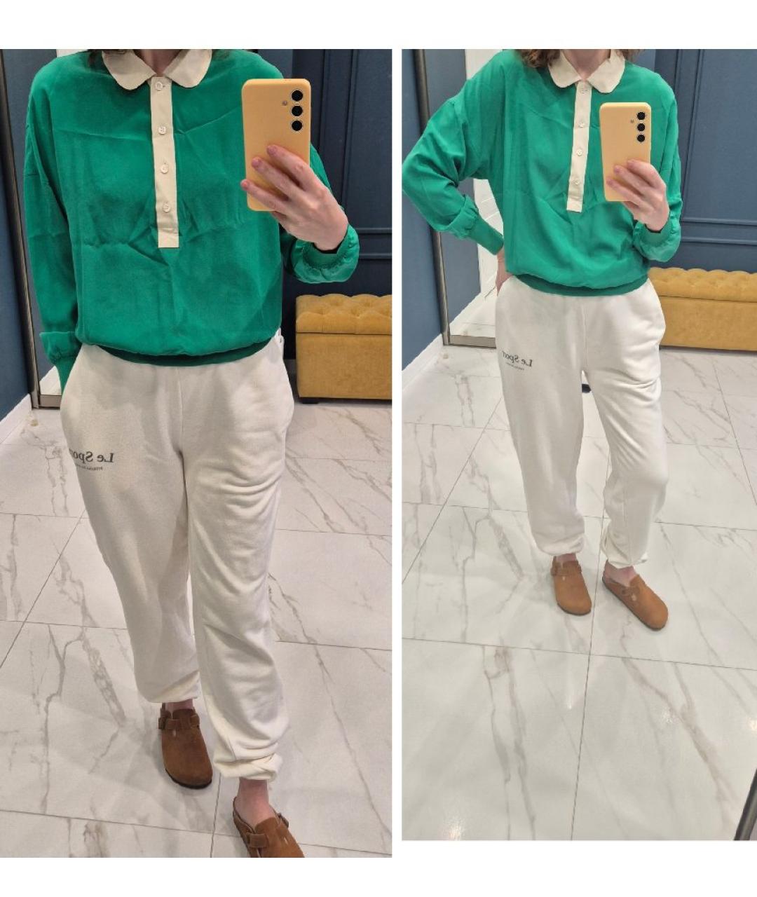 RED VALENTINO Зеленая шелковая блузы, фото 9