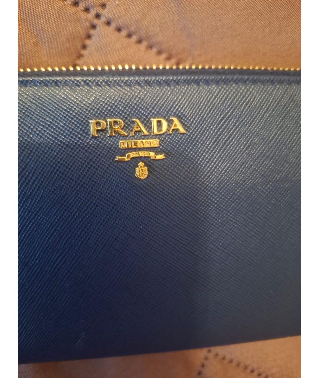 PRADA Синий кожаный кошелек, фото 3