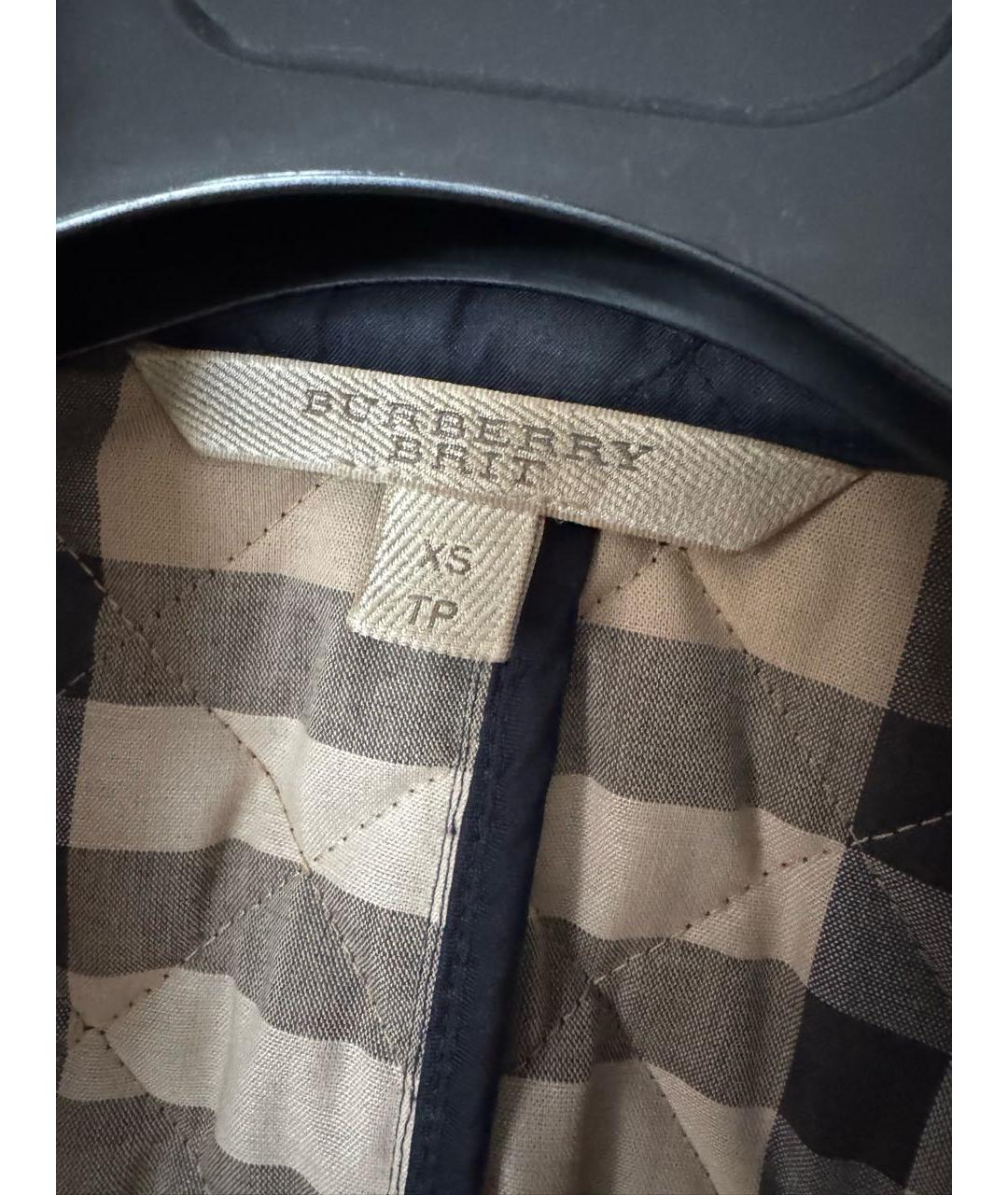 BURBERRY Темно-синяя полиэстеровая куртка, фото 4