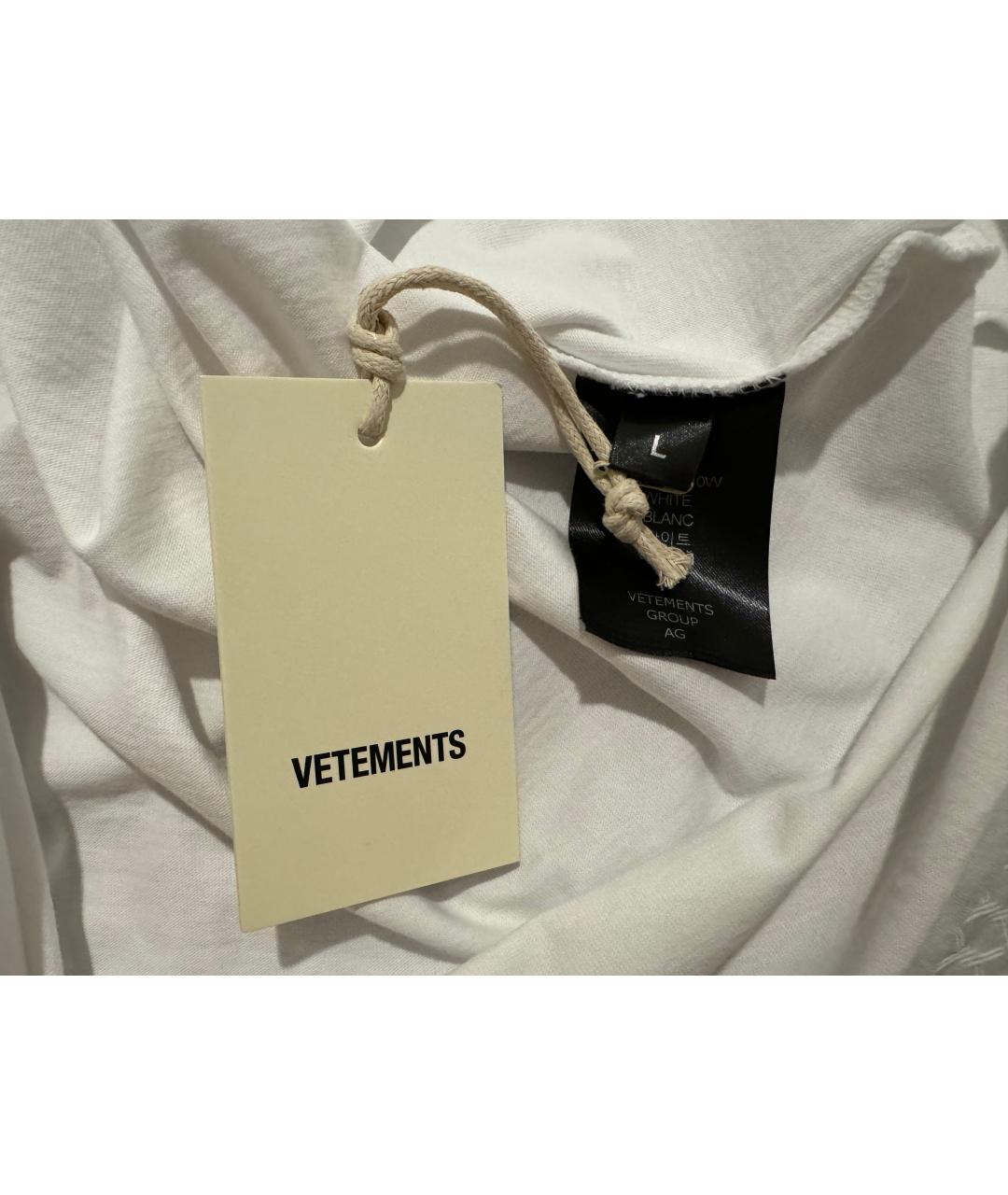 VETEMENTS Белая хлопковая футболка, фото 7