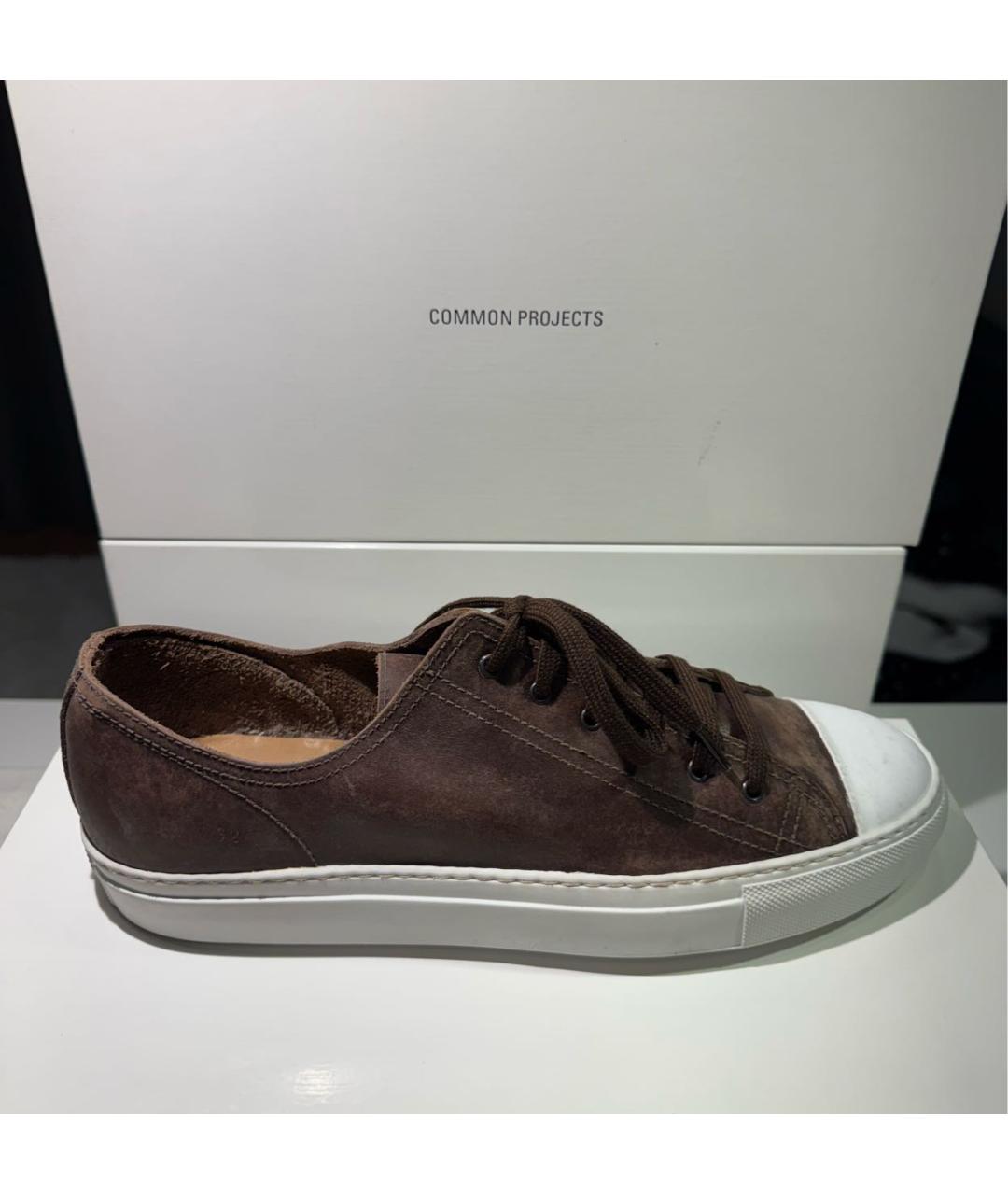 COMMON PROJECTS Коричневые кожаные низкие кроссовки / кеды, фото 5