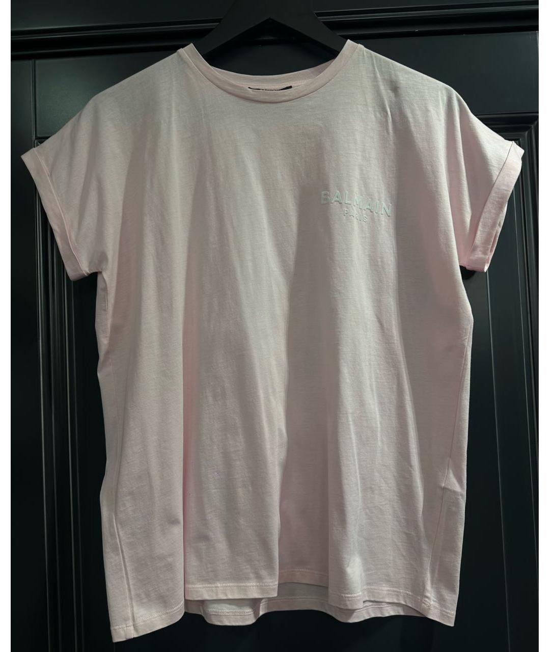 BALMAIN Розовая хлопковая футболка, фото 8