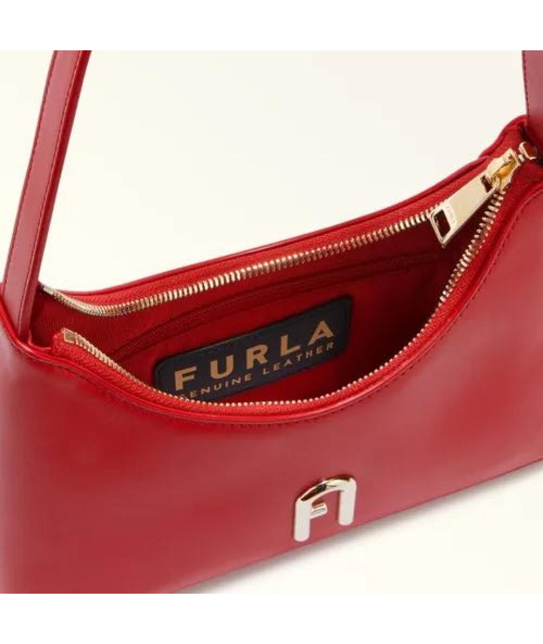 FURLA Красная кожаная сумка через плечо, фото 4