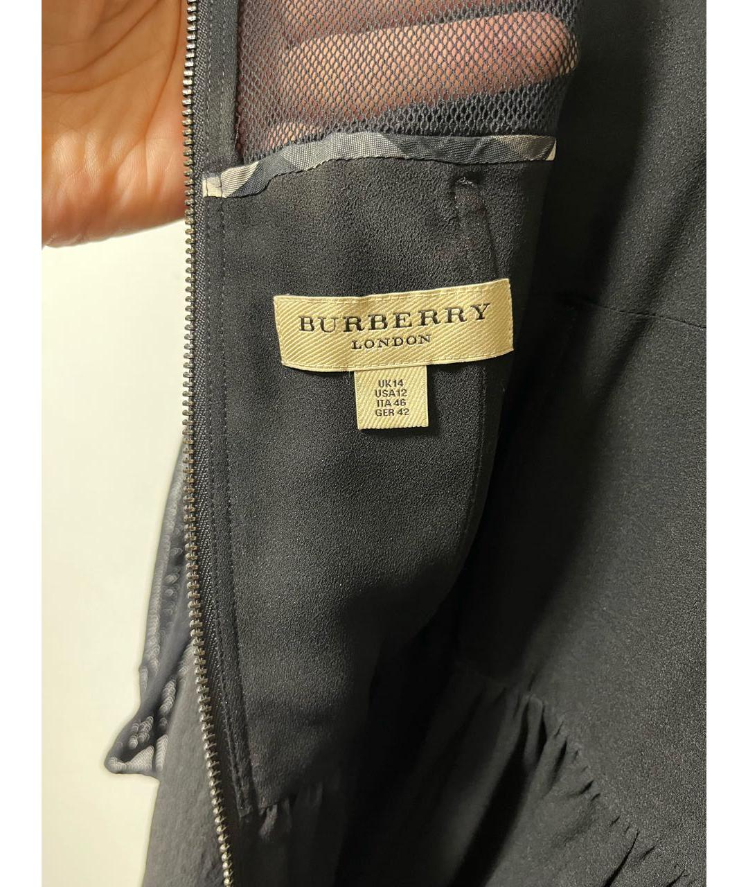 BURBERRY Черное шелковое коктейльное платье, фото 3