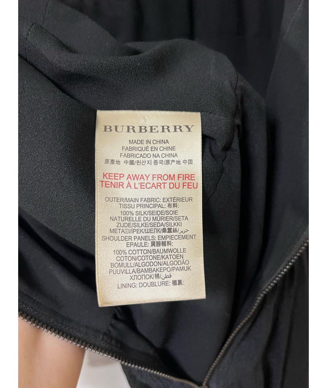 BURBERRY Черное шелковое коктейльное платье, фото 5