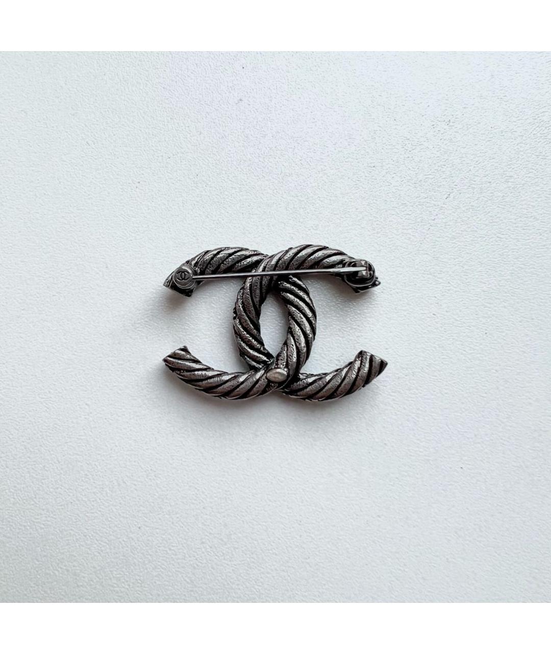 CHANEL Серебряная металлическая булавка / брошь, фото 3