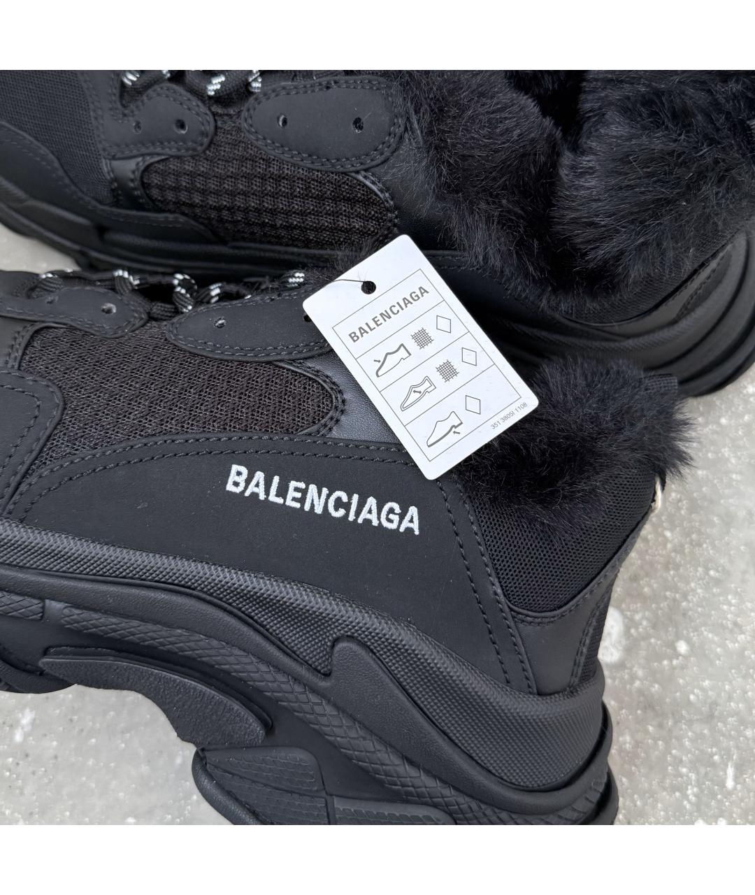 BALENCIAGA Черные нубуковые низкие кроссовки / кеды, фото 9