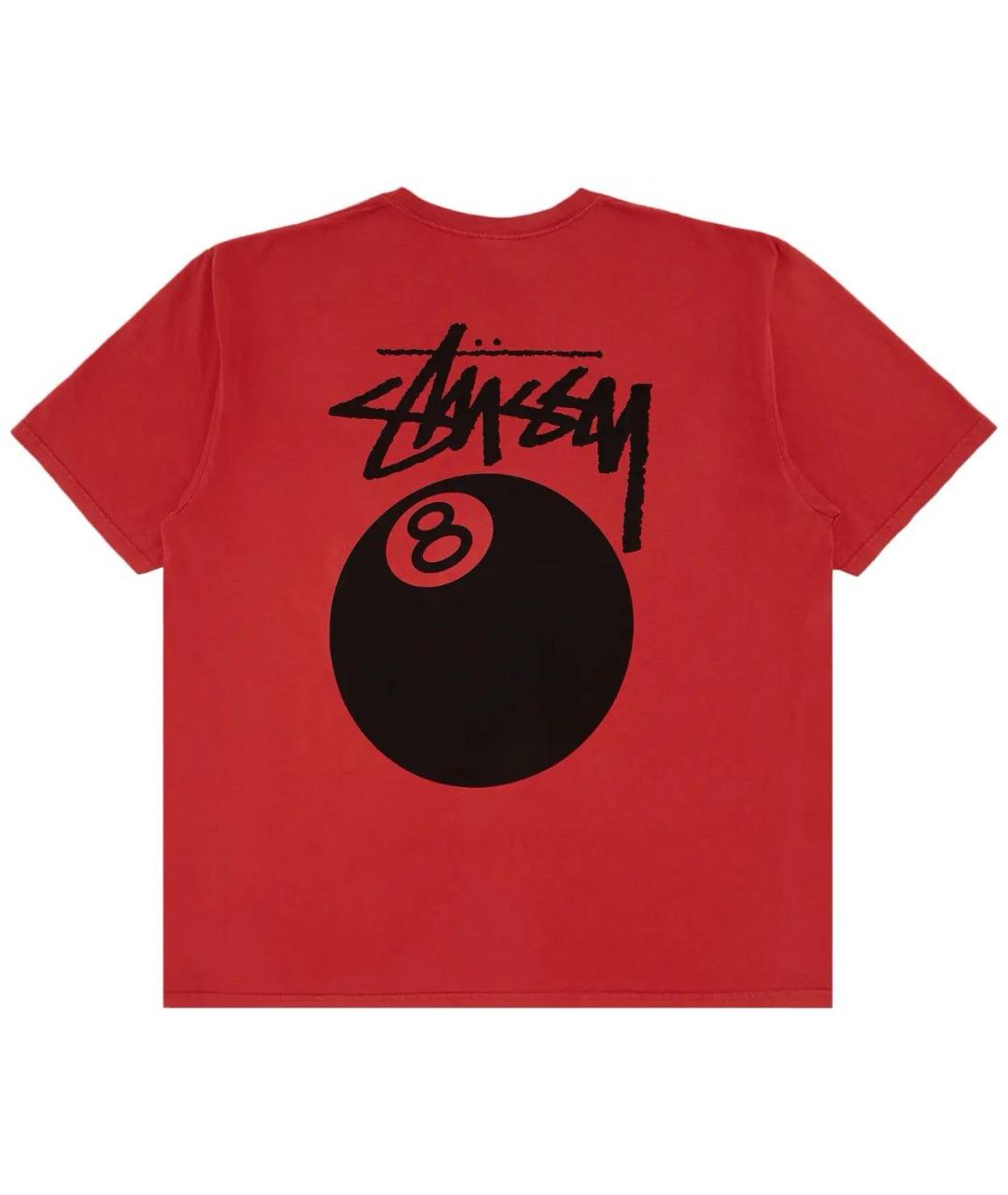 STUSSY Красная хлопковая футболка, фото 2