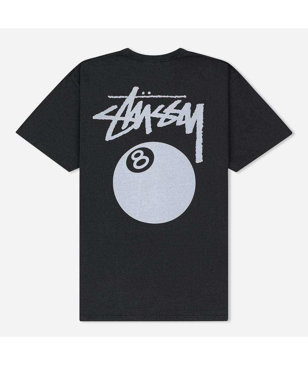 STUSSY Черная хлопковая футболка, фото 2