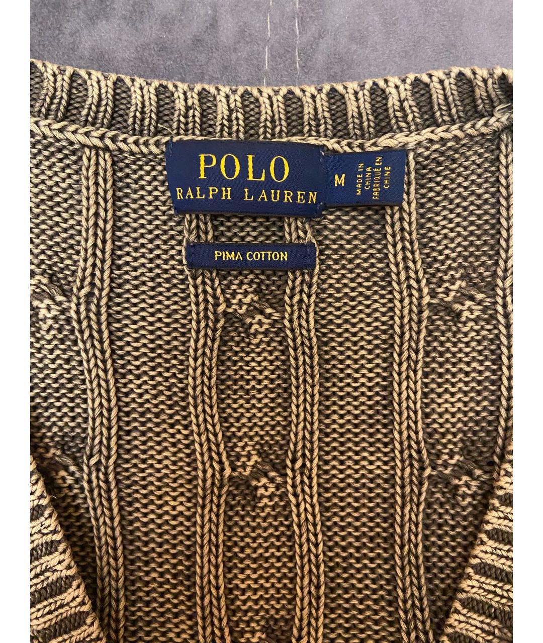 POLO RALPH LAUREN Хаки хлопковый джемпер / свитер, фото 5