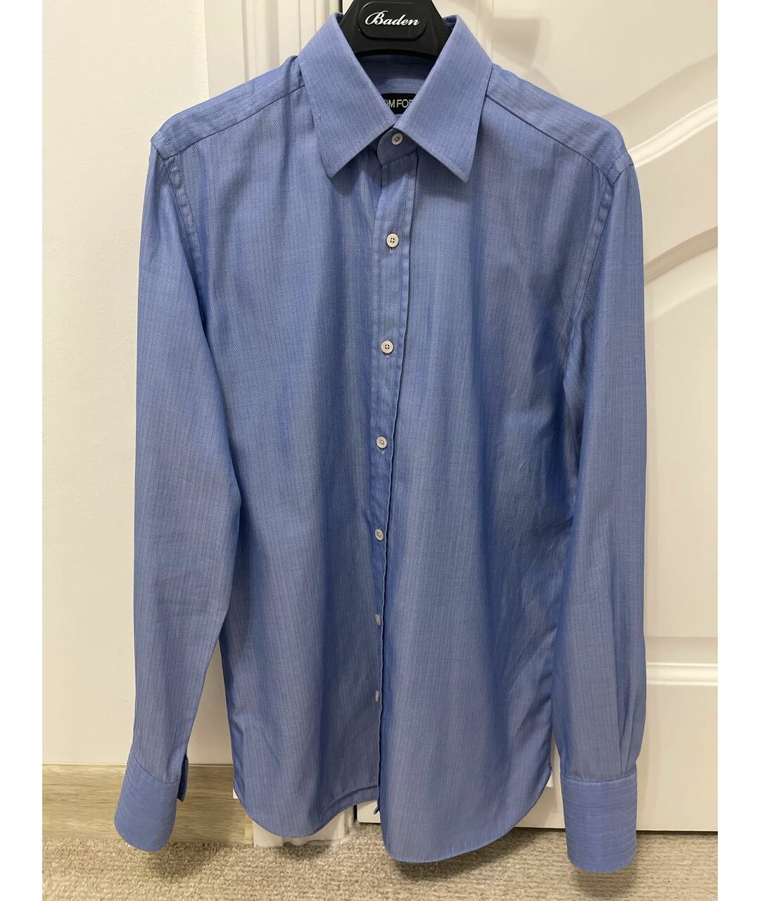 TOM FORD Синяя хлопковая классическая рубашка, фото 6