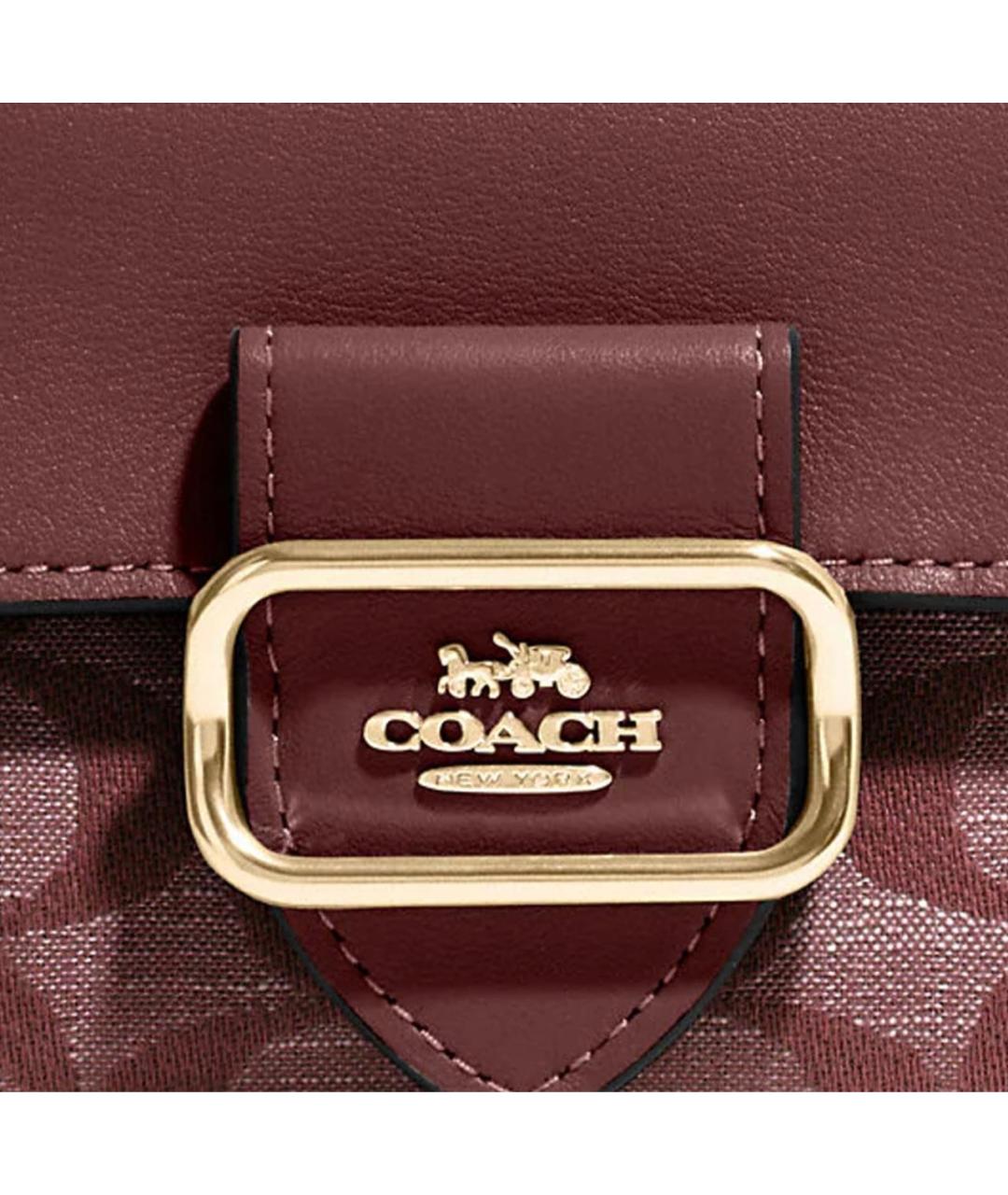 COACH Бордовый кожаный кошелек, фото 4