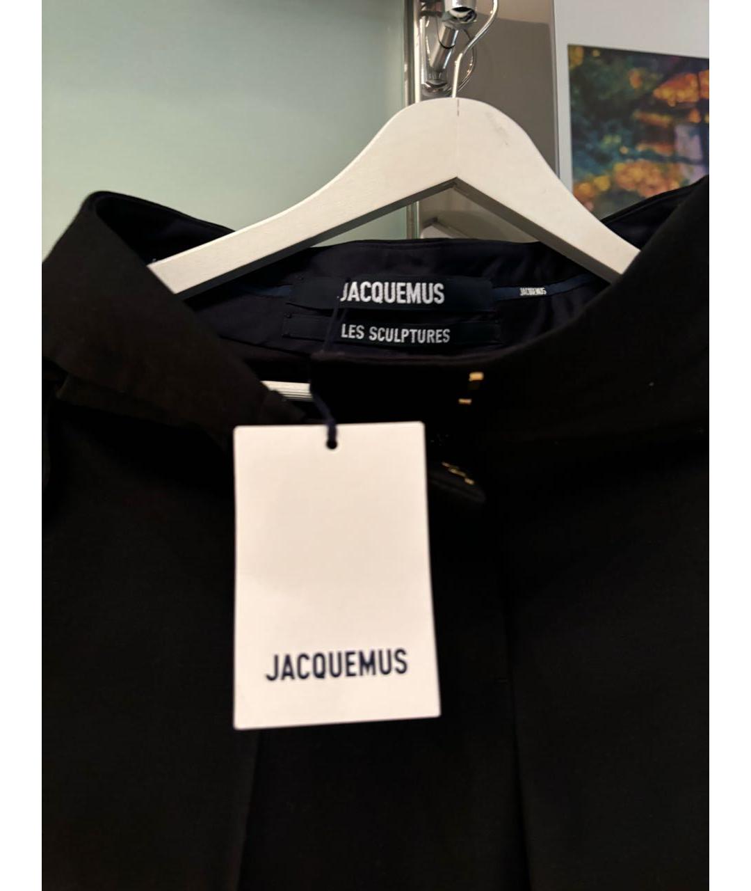 JACQUEMUS Черные шерстяные прямые брюки, фото 4