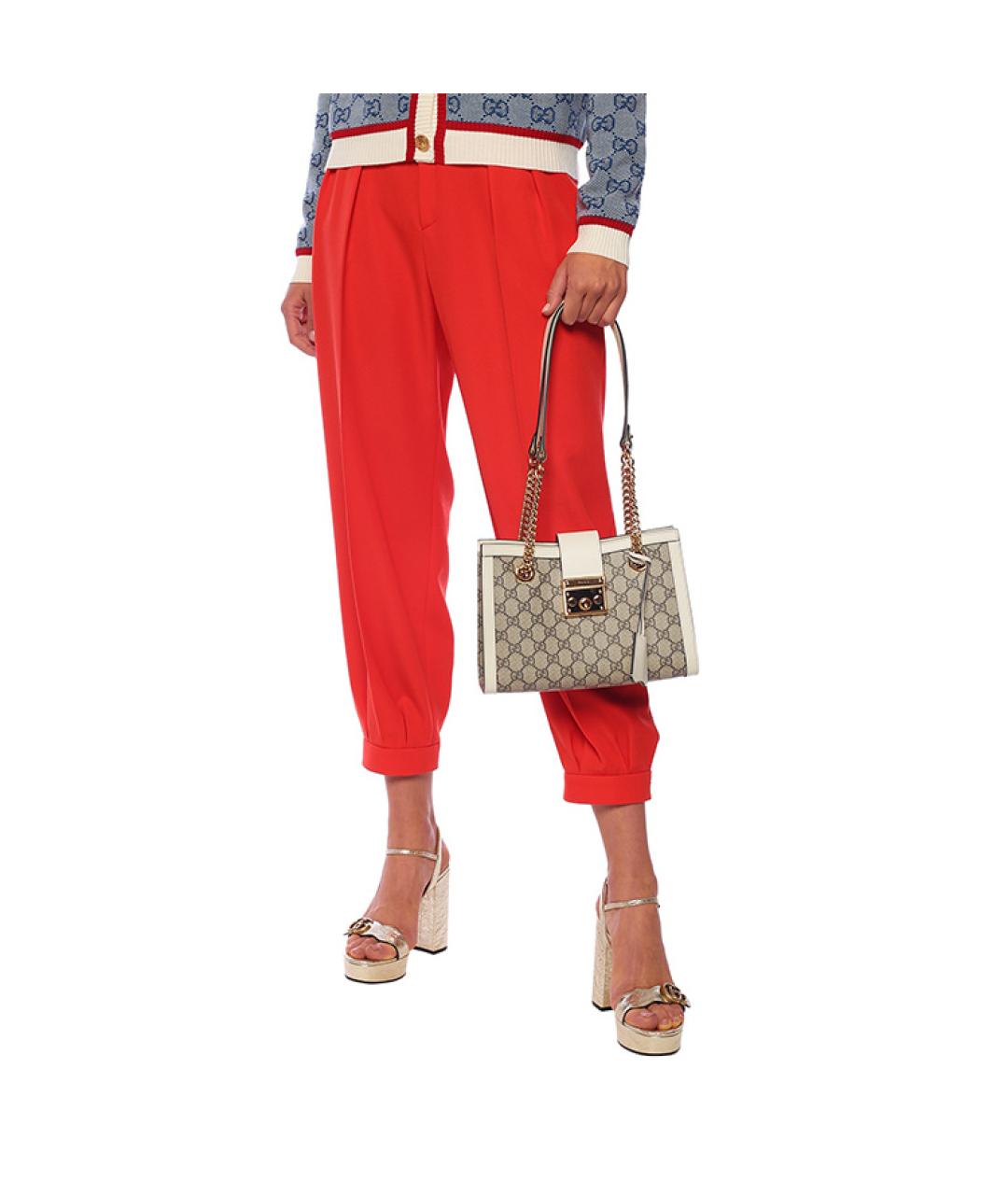 GUCCI Белая тканевая сумка через плечо, фото 6