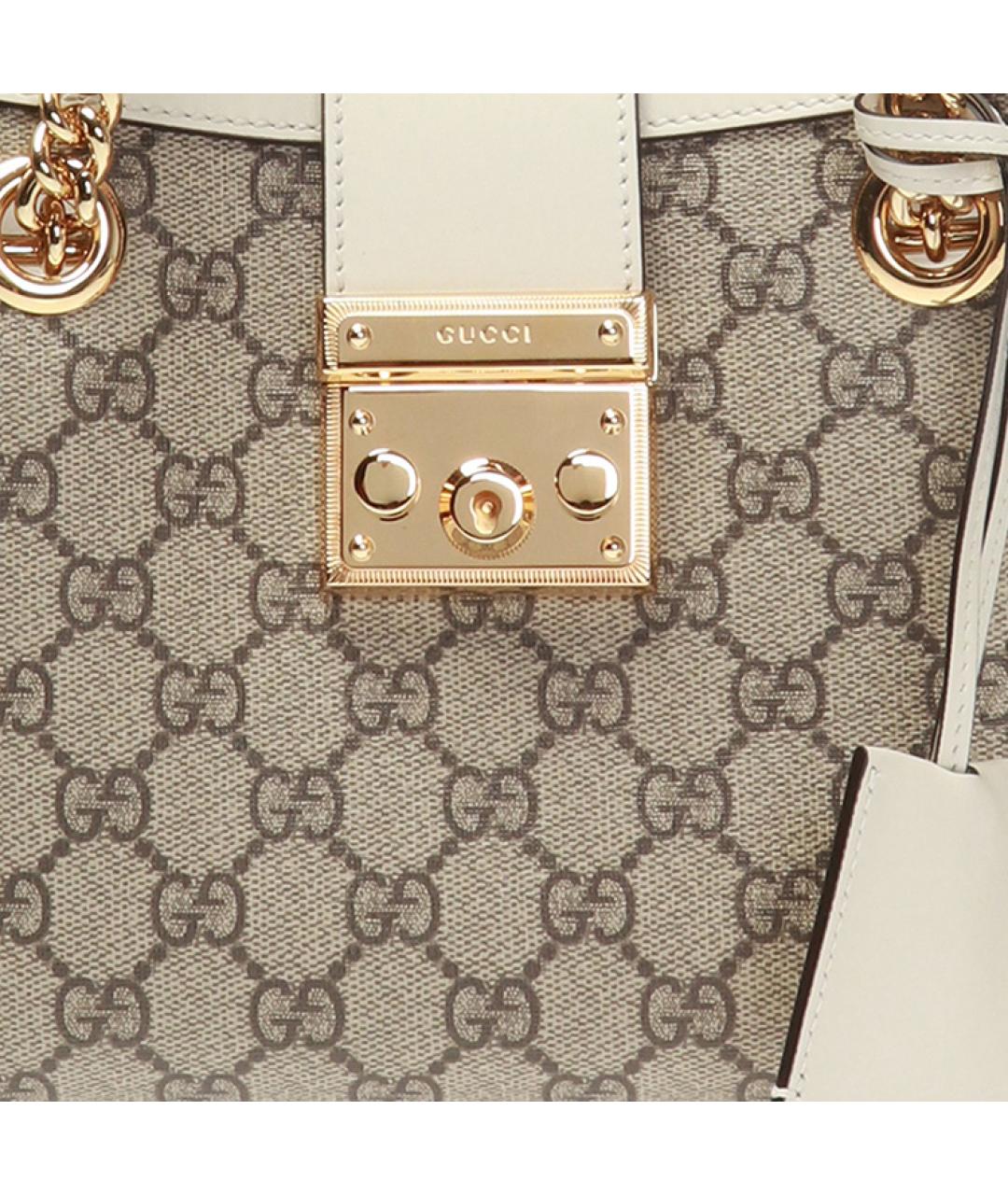 GUCCI Белая тканевая сумка через плечо, фото 5