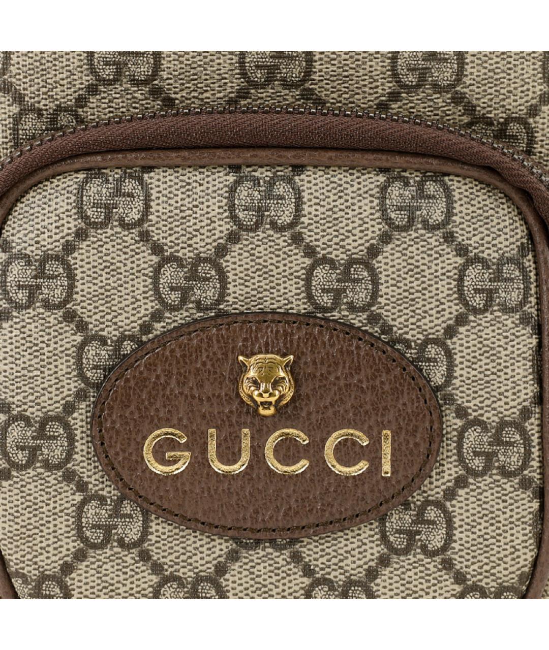 GUCCI Коричневая тканевая сумка на плечо, фото 8