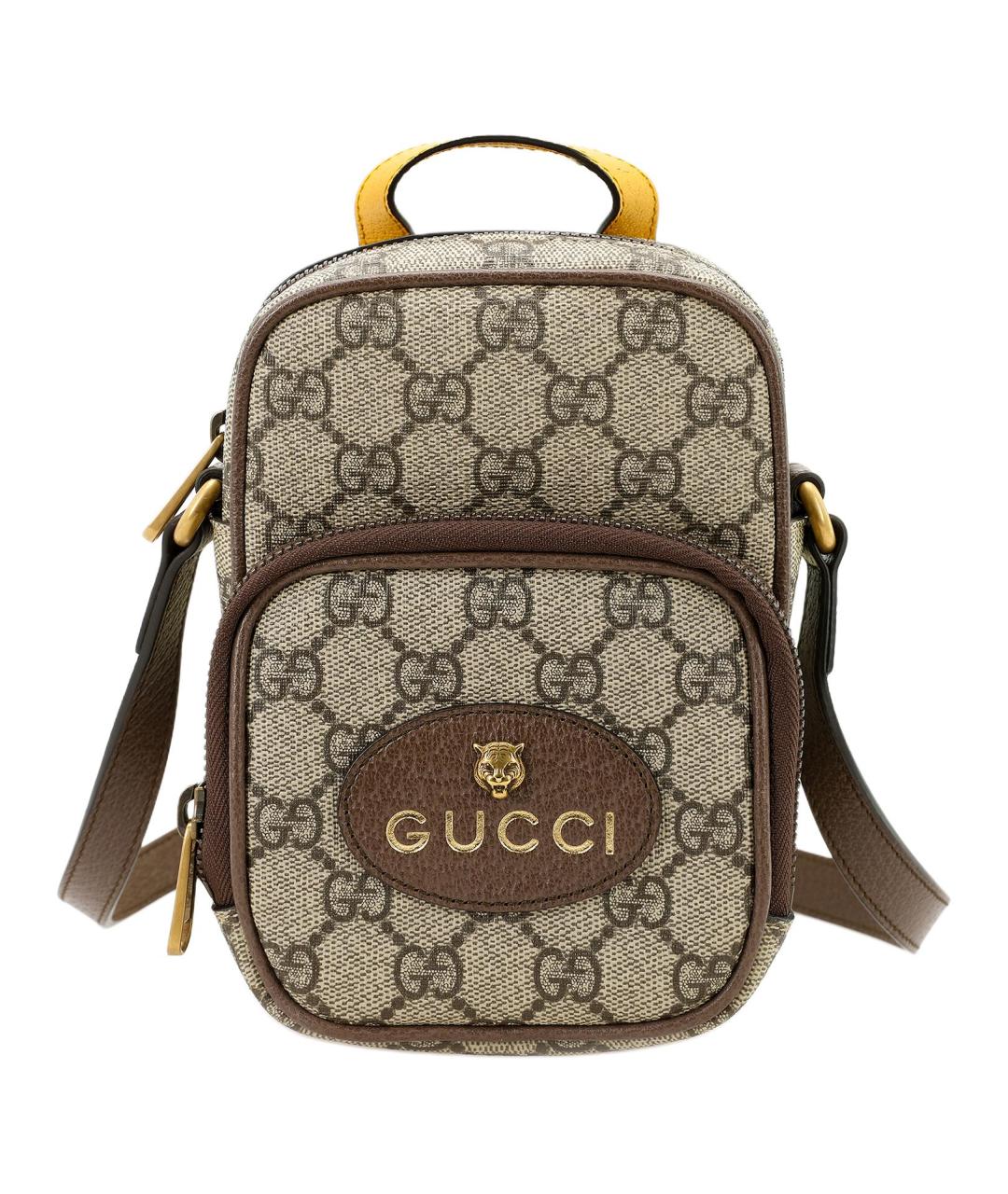 GUCCI Коричневая тканевая сумка на плечо, фото 2