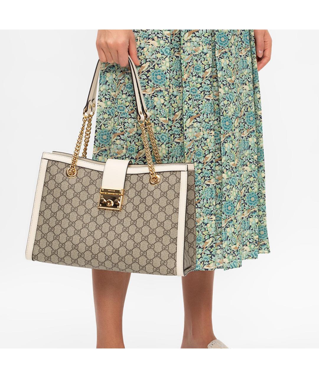 GUCCI Белая тканевая сумка через плечо, фото 6