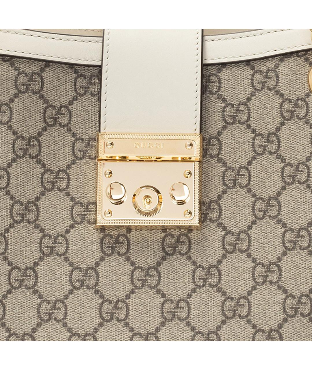 GUCCI Белая тканевая сумка через плечо, фото 5
