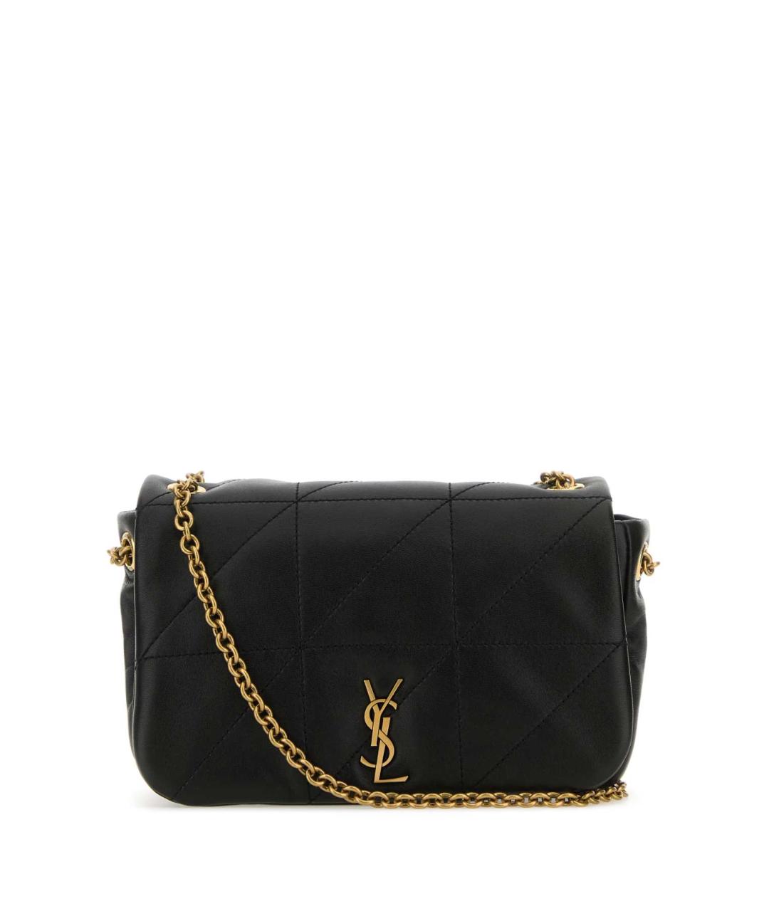 SAINT LAURENT Черная кожаная сумка с короткими ручками, фото 1