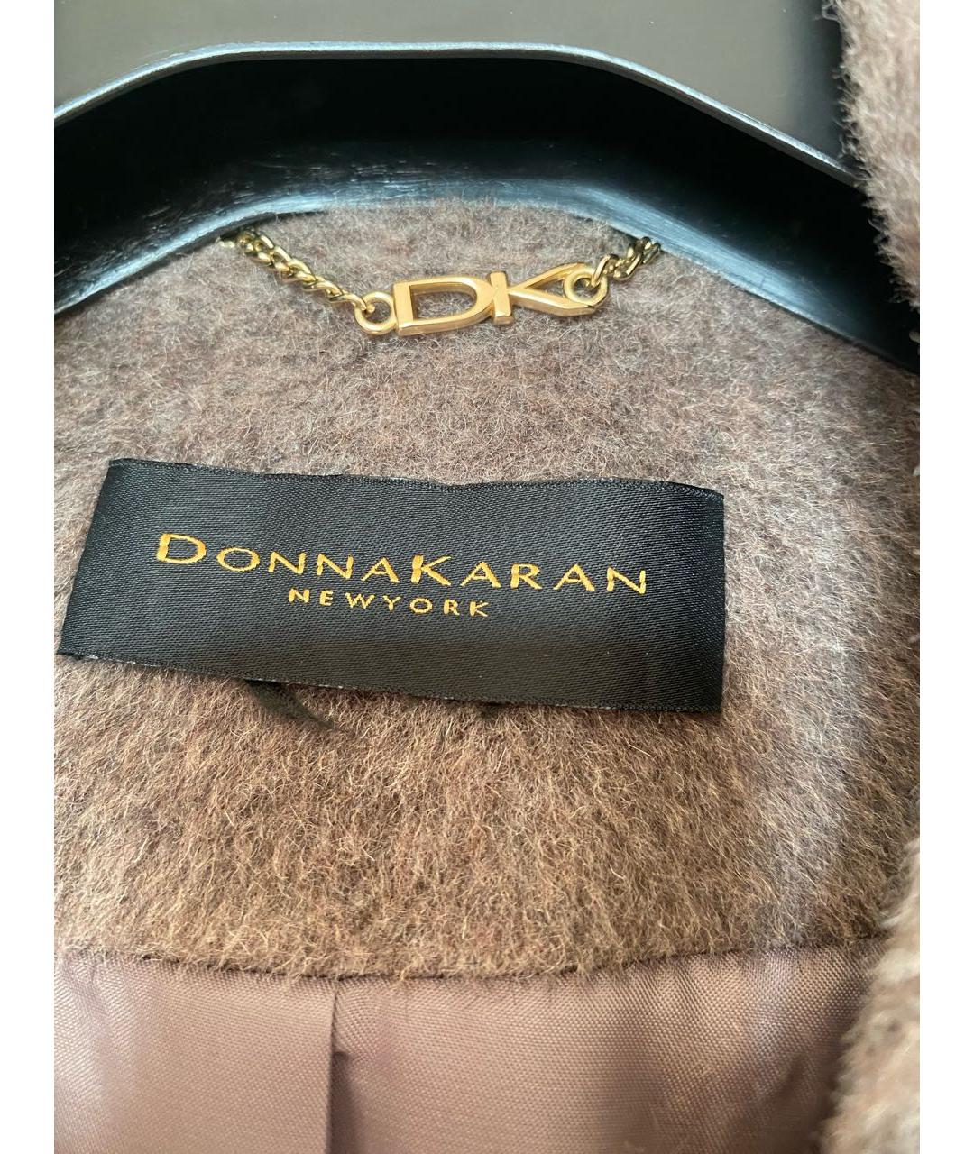 DONNA KARAN Серое шерстяное пальто, фото 3