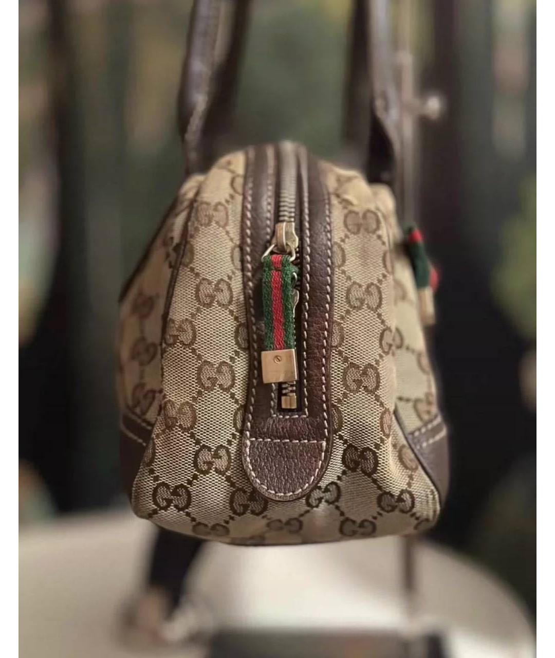 GUCCI Коричневая кожаная сумка с короткими ручками, фото 3