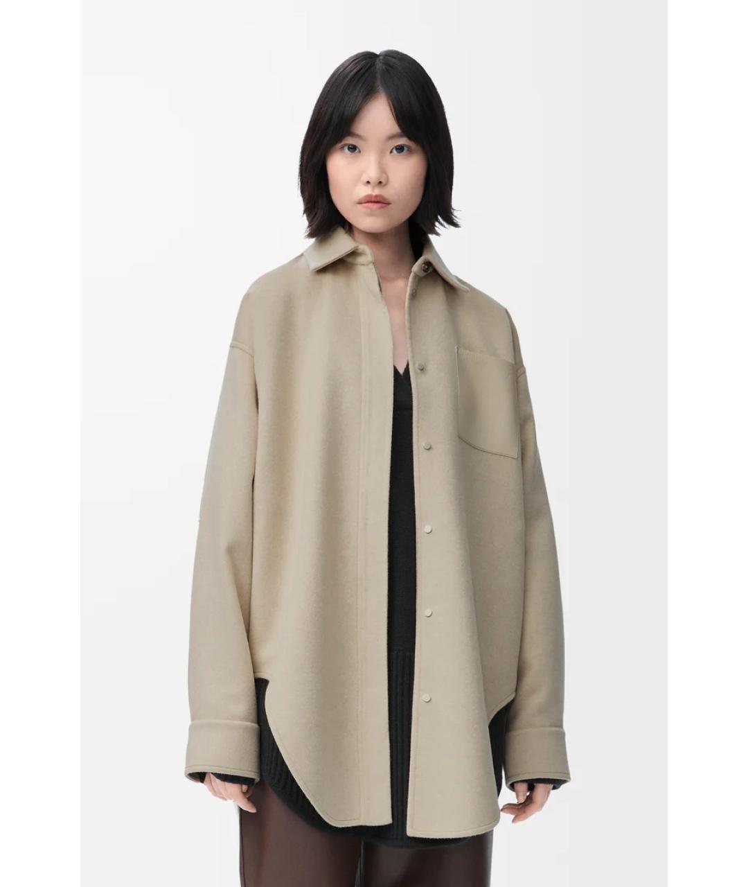 LOEWE Бежевая шерстяная рубашка, фото 3