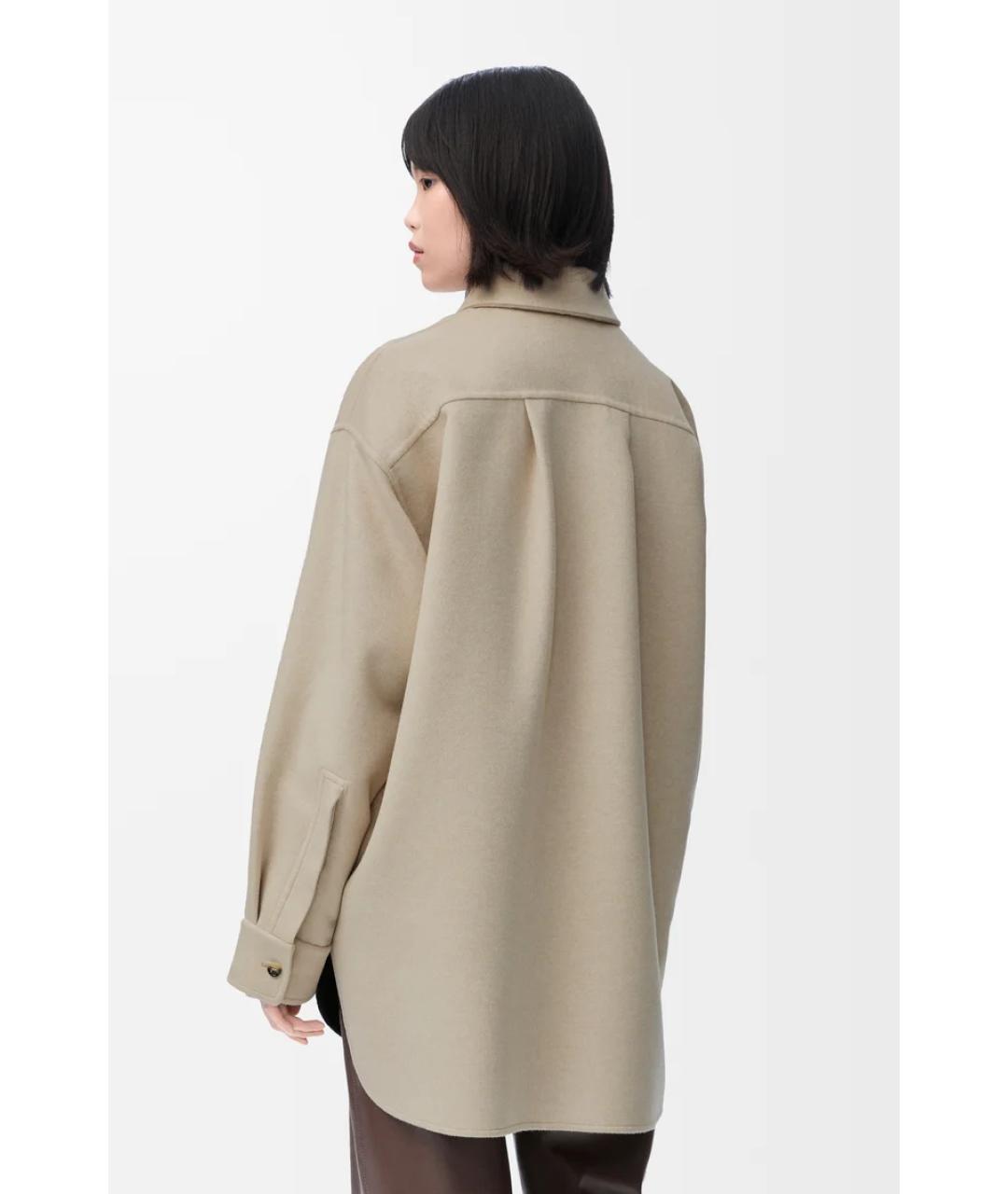 LOEWE Бежевая шерстяная рубашка, фото 4