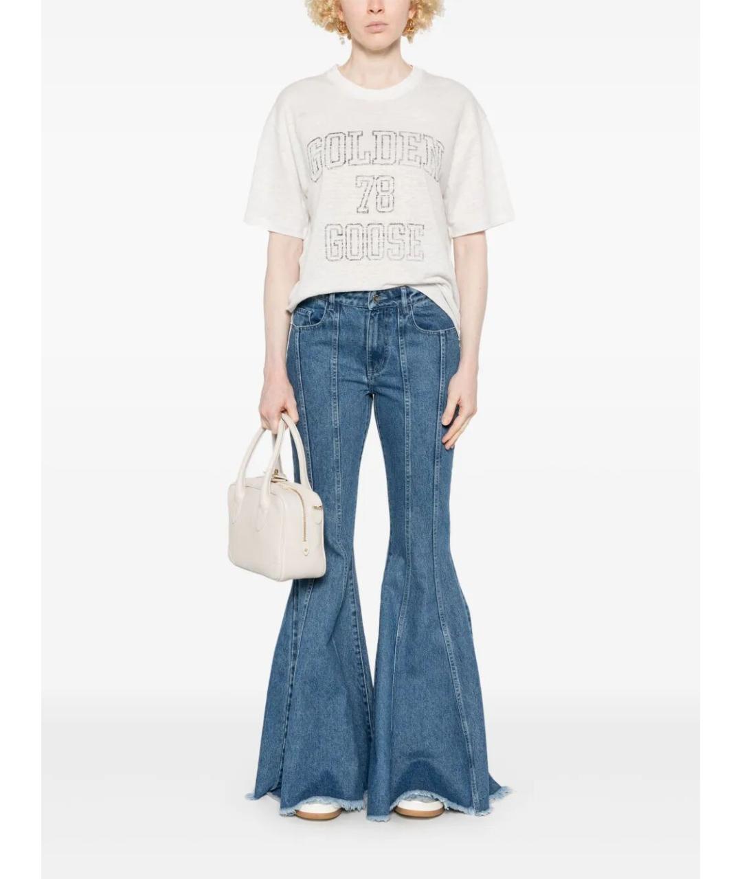 GOLDEN GOOSE DELUXE BRAND Белая льняная футболка, фото 4
