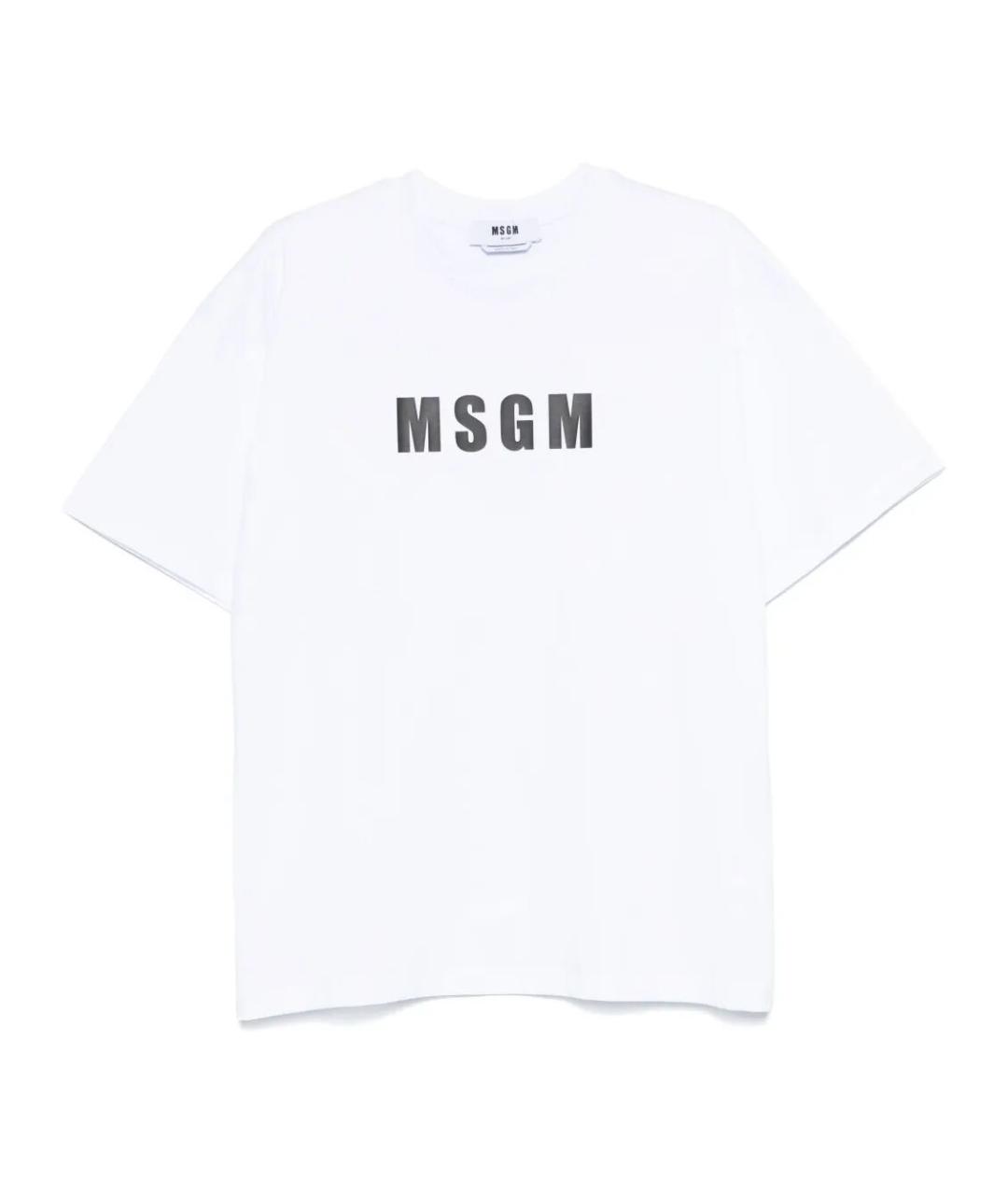 MSGM Белая хлопковая футболка, фото 1