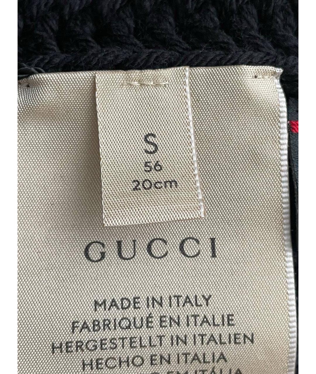 GUCCI Черная шерстяная шапка, фото 5