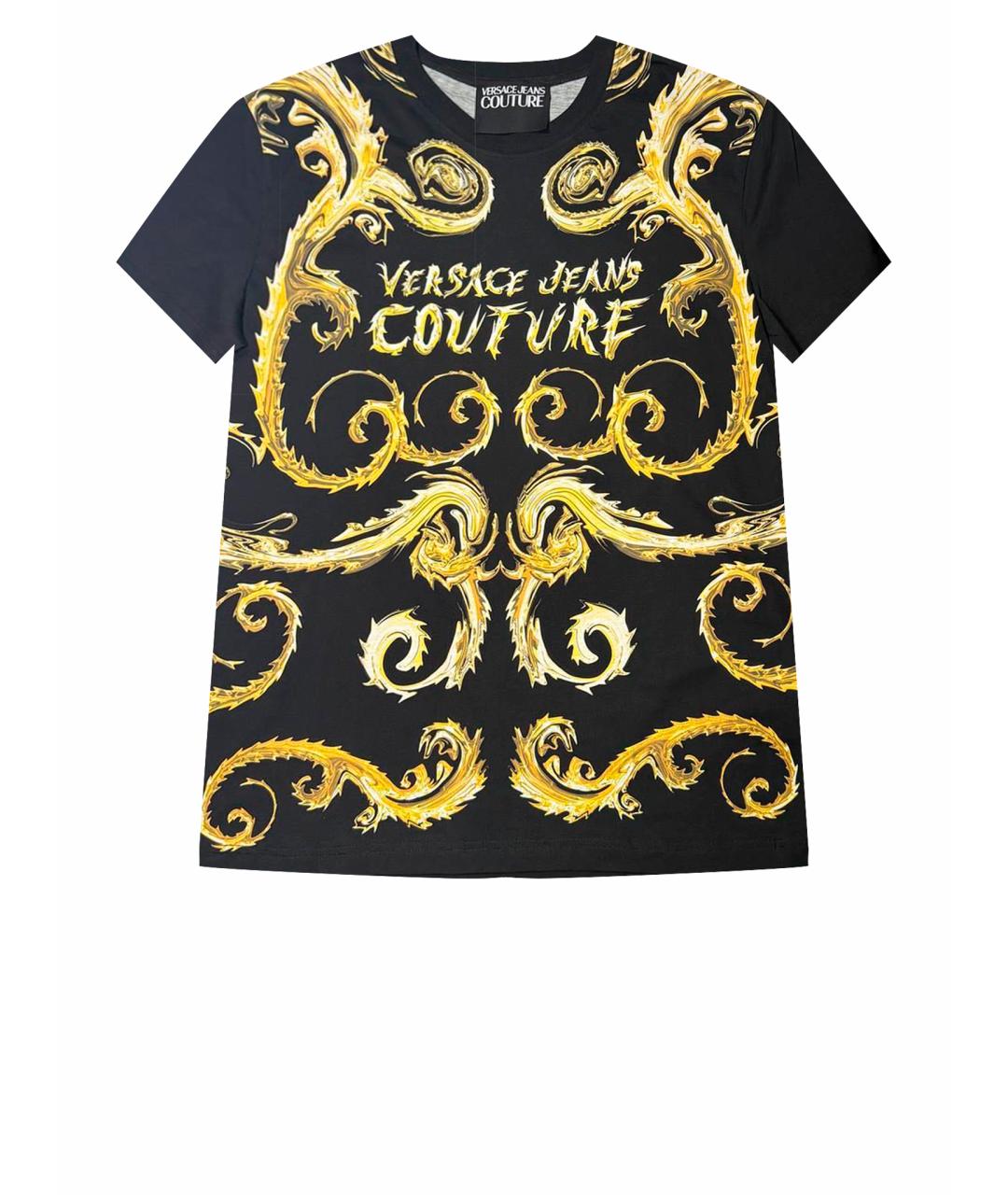 VERSACE JEANS COUTURE Черная хлопковая футболка, фото 1