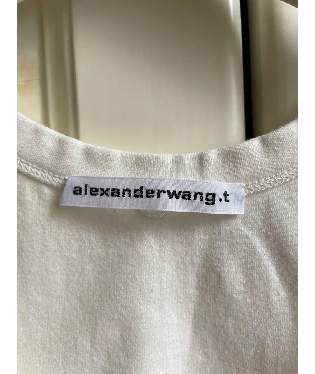 ALEXANDER WANG Белая хлопко-эластановая майка, фото 6