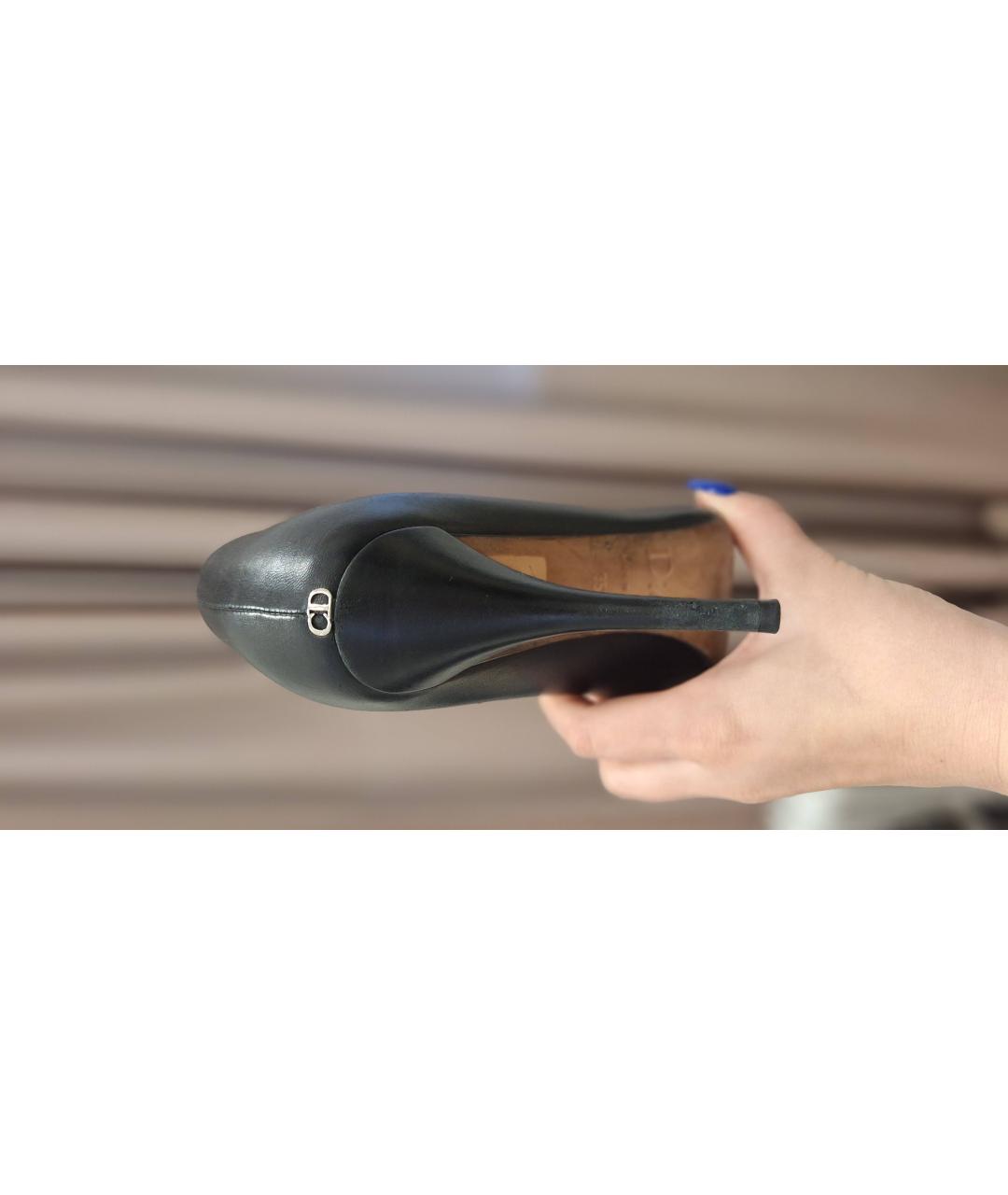 CHRISTIAN DIOR Черные кожаные туфли, фото 3