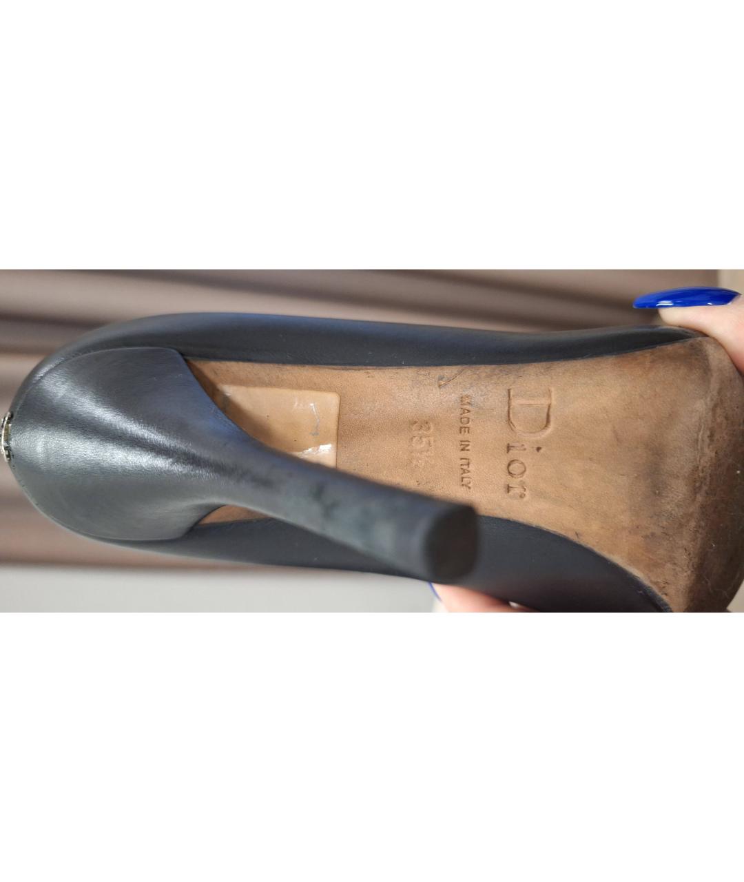 CHRISTIAN DIOR Черные кожаные туфли, фото 4