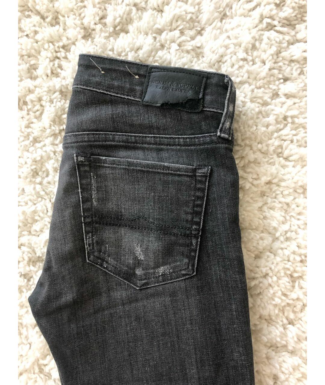 RALPH LAUREN DENIM & SUPPLY Черные хлопко-эластановые джинсы слим, фото 2