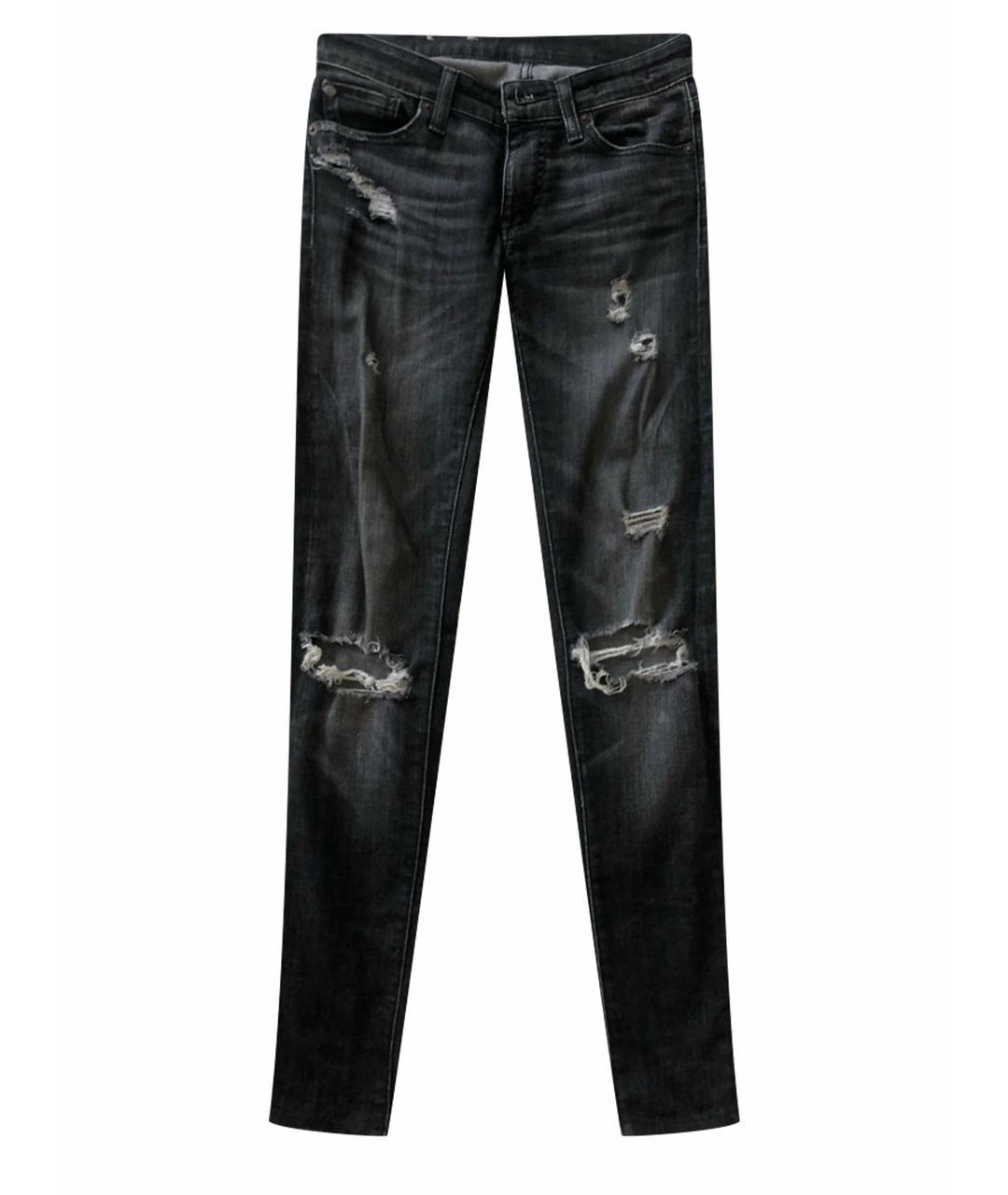 RALPH LAUREN DENIM & SUPPLY Черные хлопко-эластановые джинсы слим, фото 1