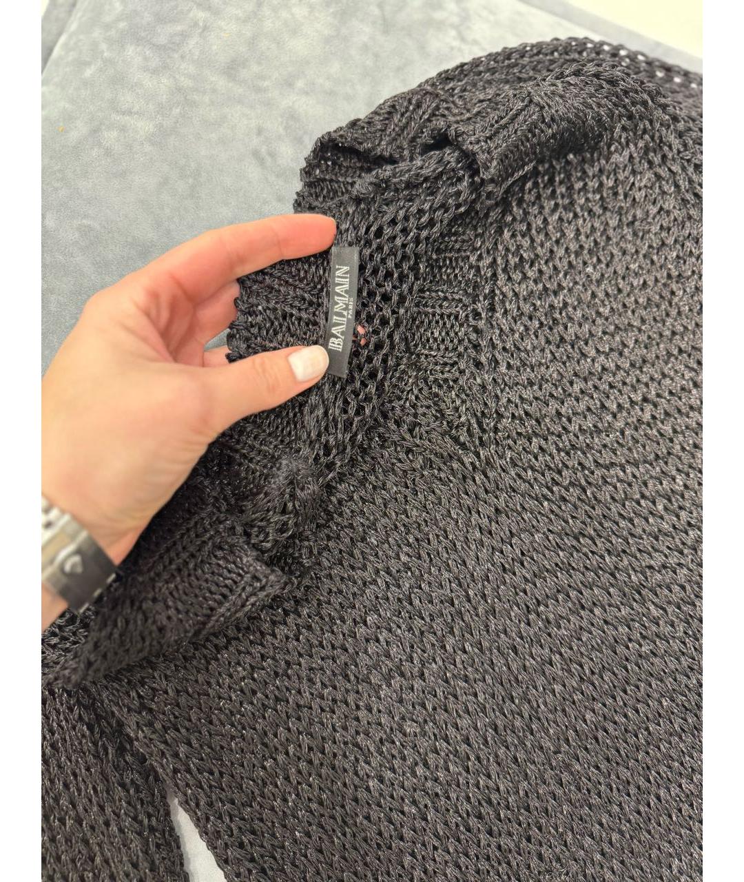 BALMAIN Черный вискозный джемпер / свитер, фото 3